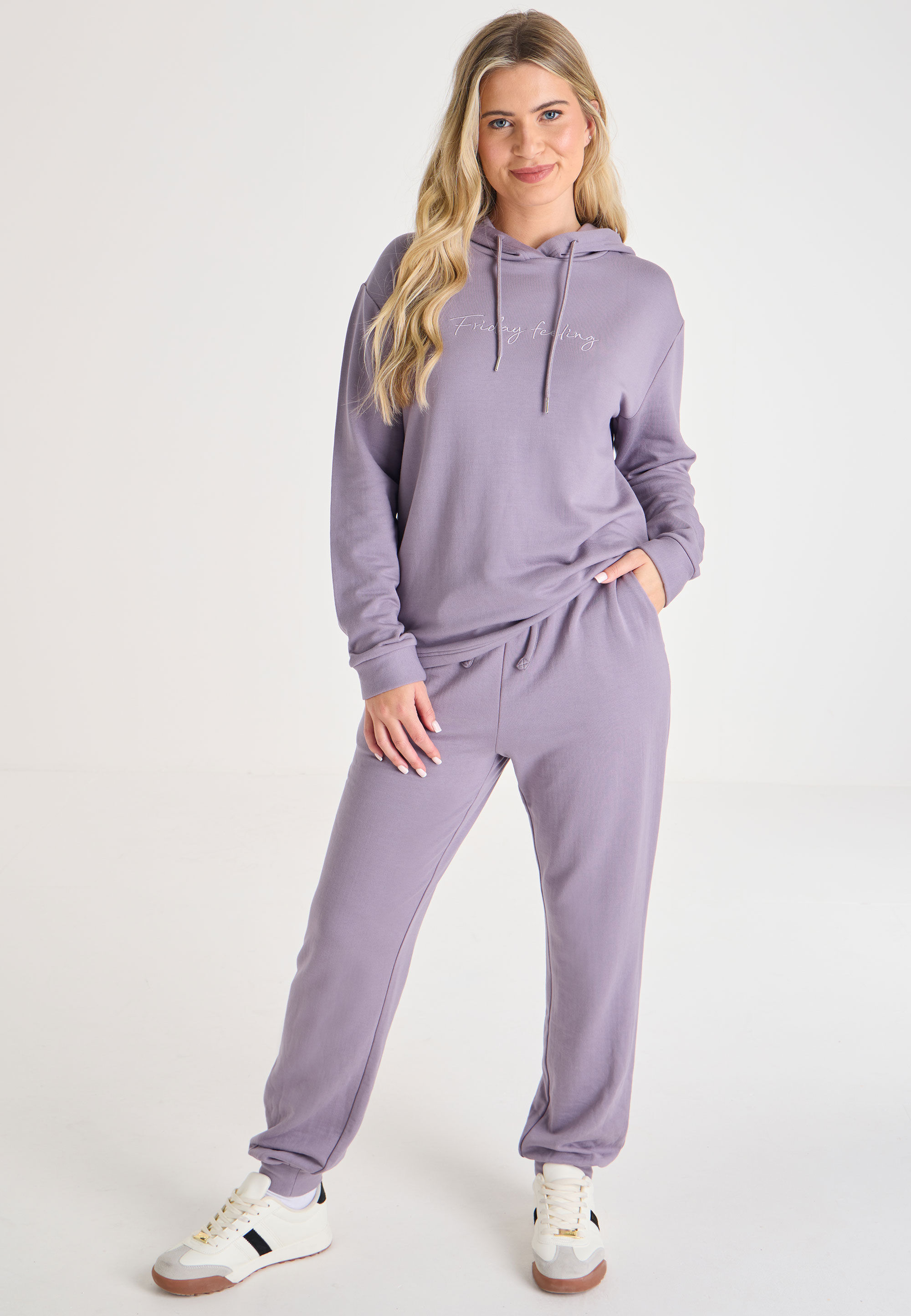 Womens Lilac Brushed Hoodie Pyjama Top
