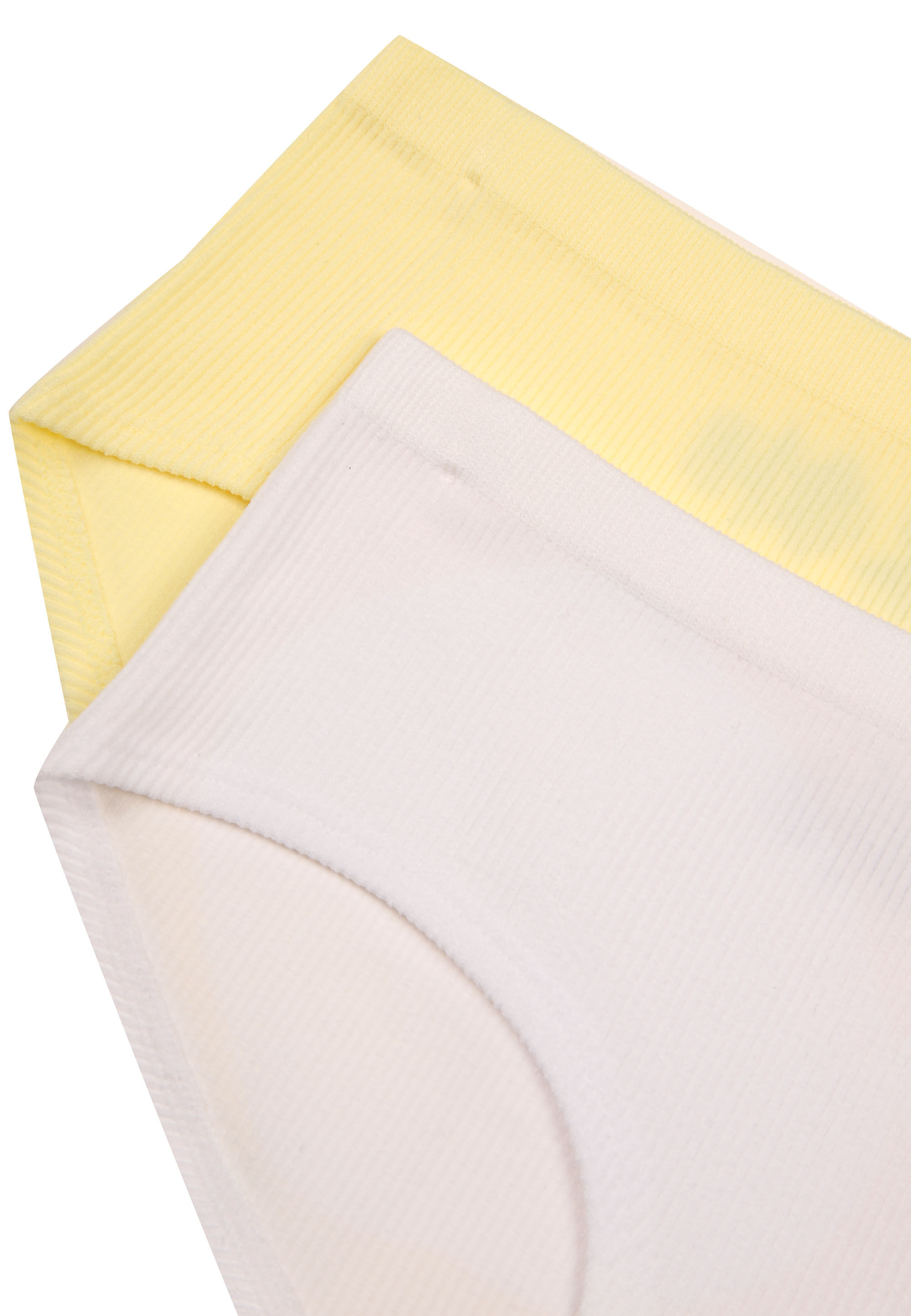 Older Girls 2pk Yellow & White Ribbed Briefs
