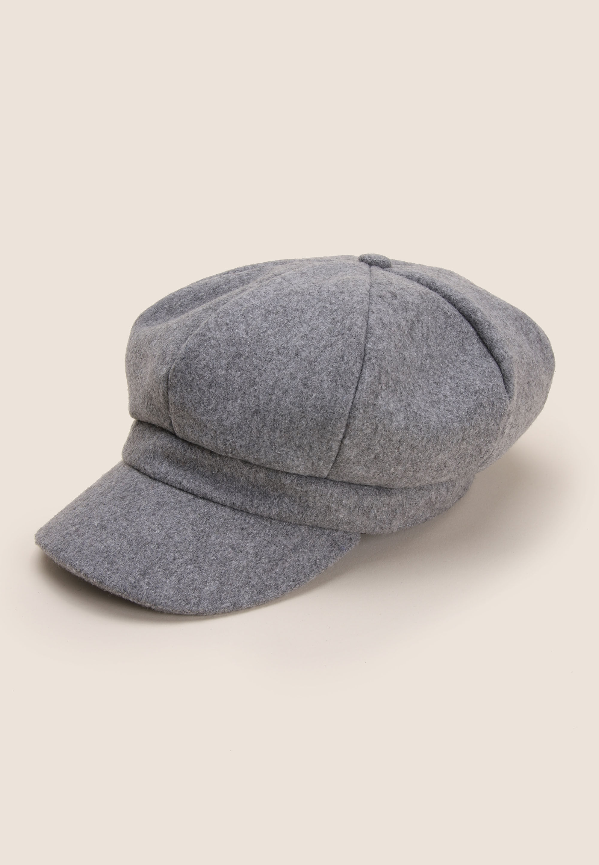 Womens Grey Plain Bakerboy Cap