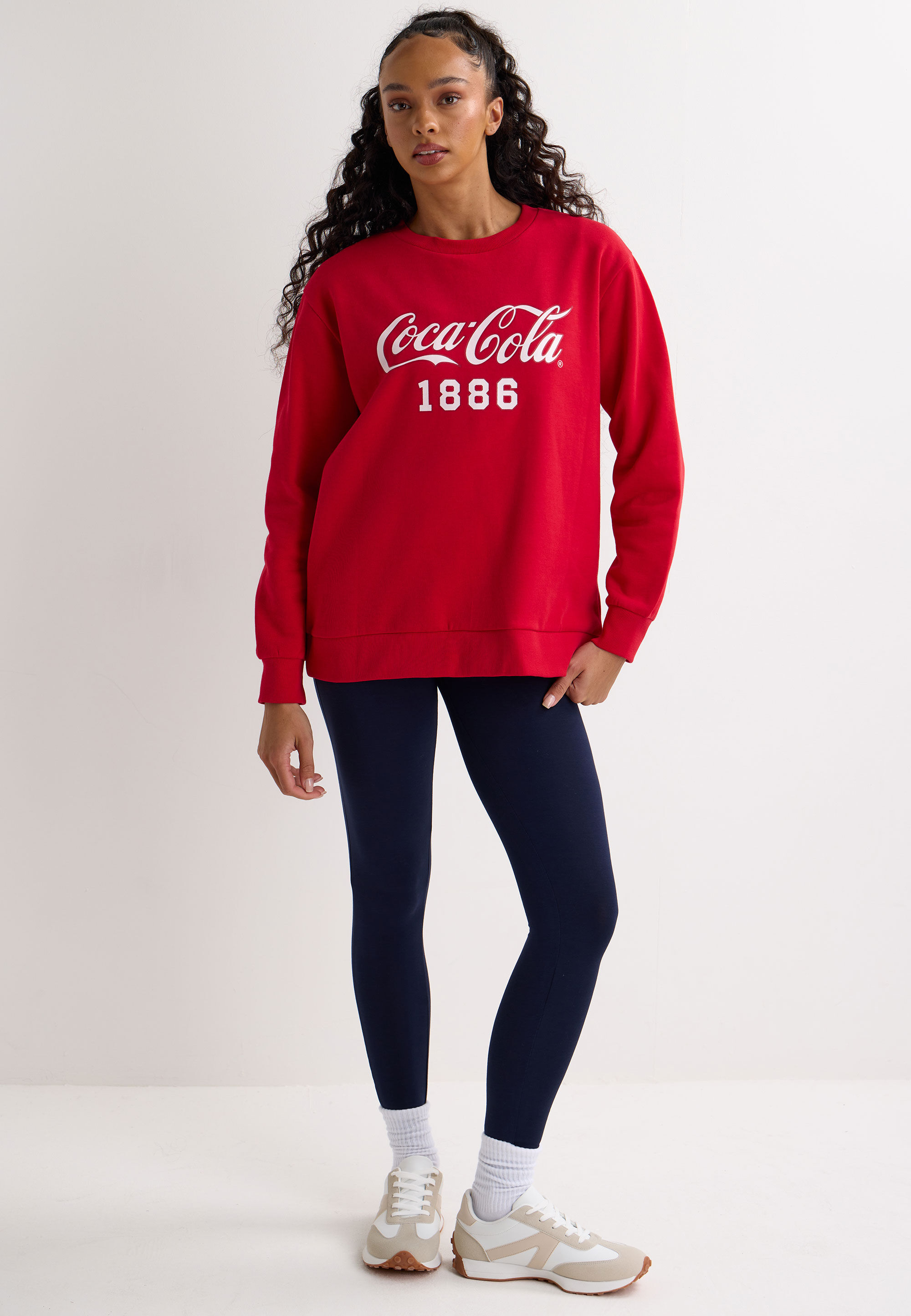Womens Red Coca-Cola Slogan Sweatshirt