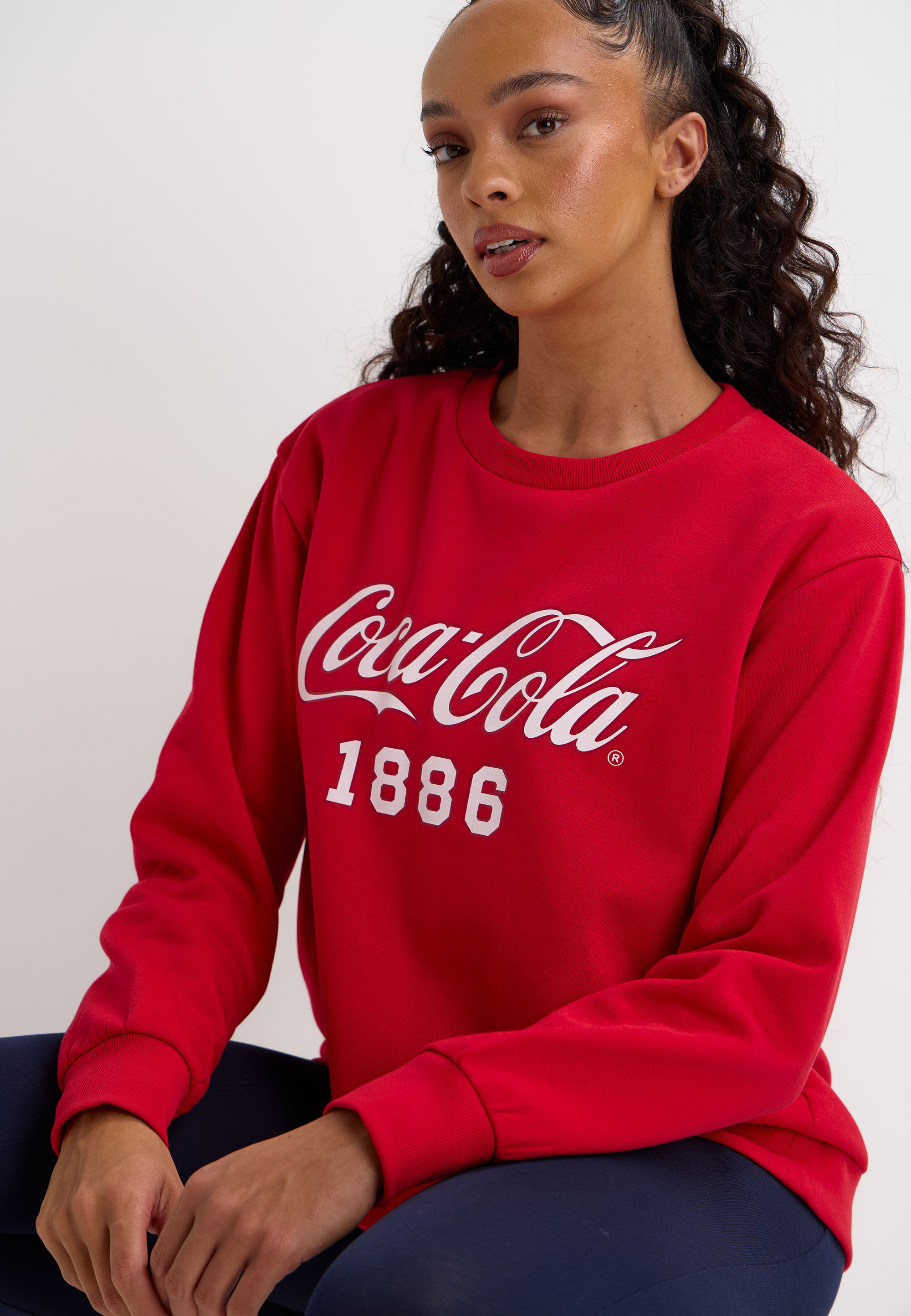 Womens Red Coca-Cola Slogan Sweatshirt