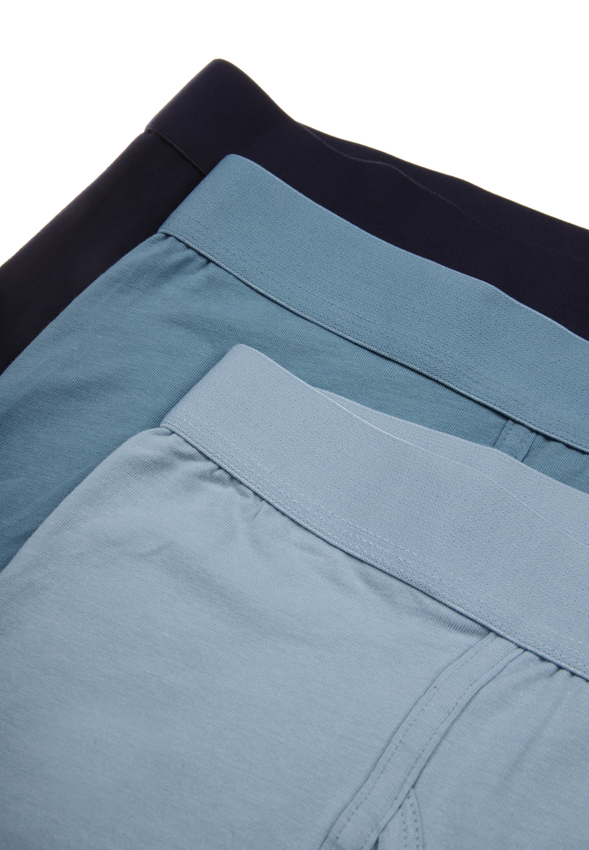 Mens 3pk Blue & Navy Trunks with Keyhole