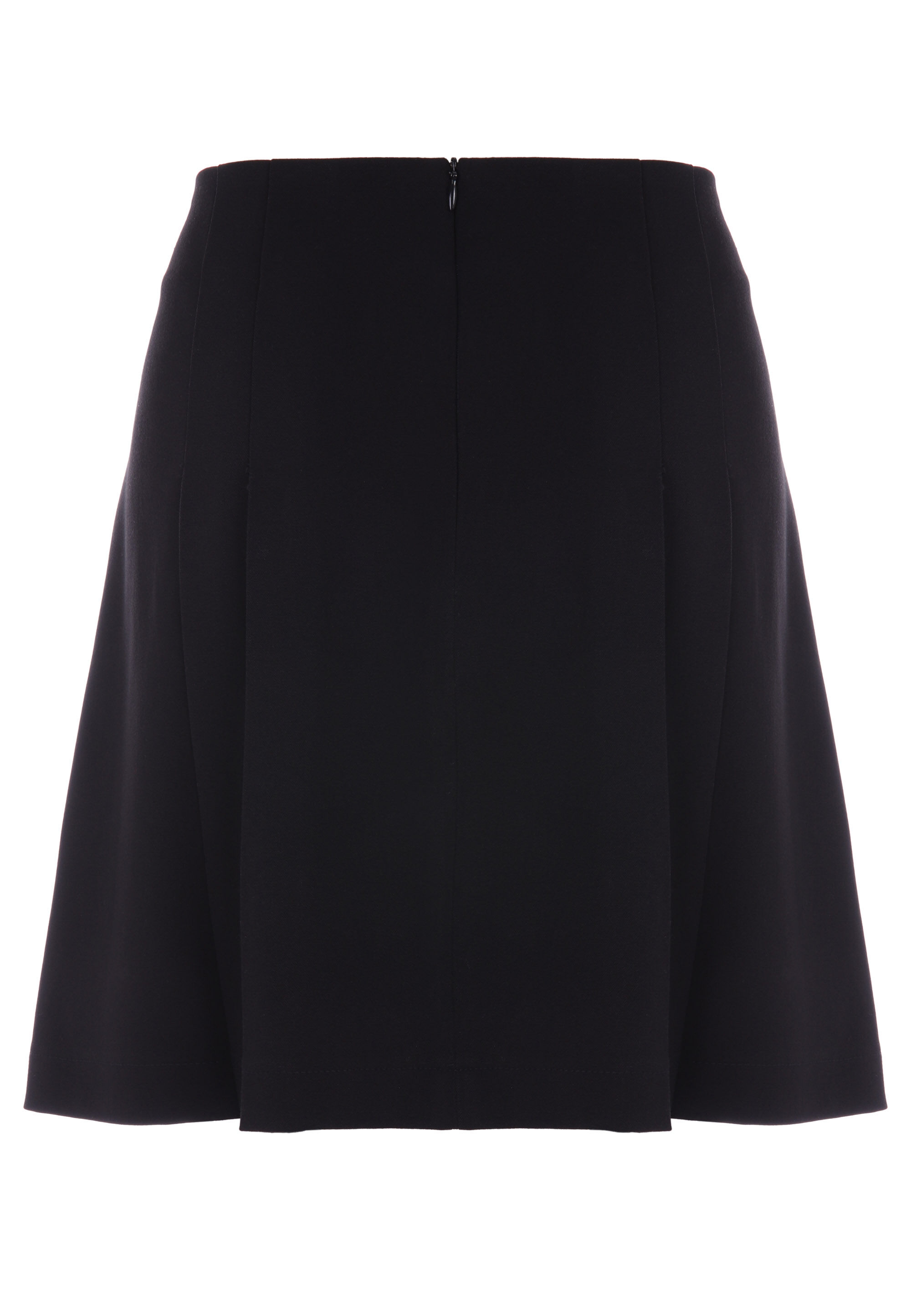 Womens Black Plain Pleated Mini Skirt