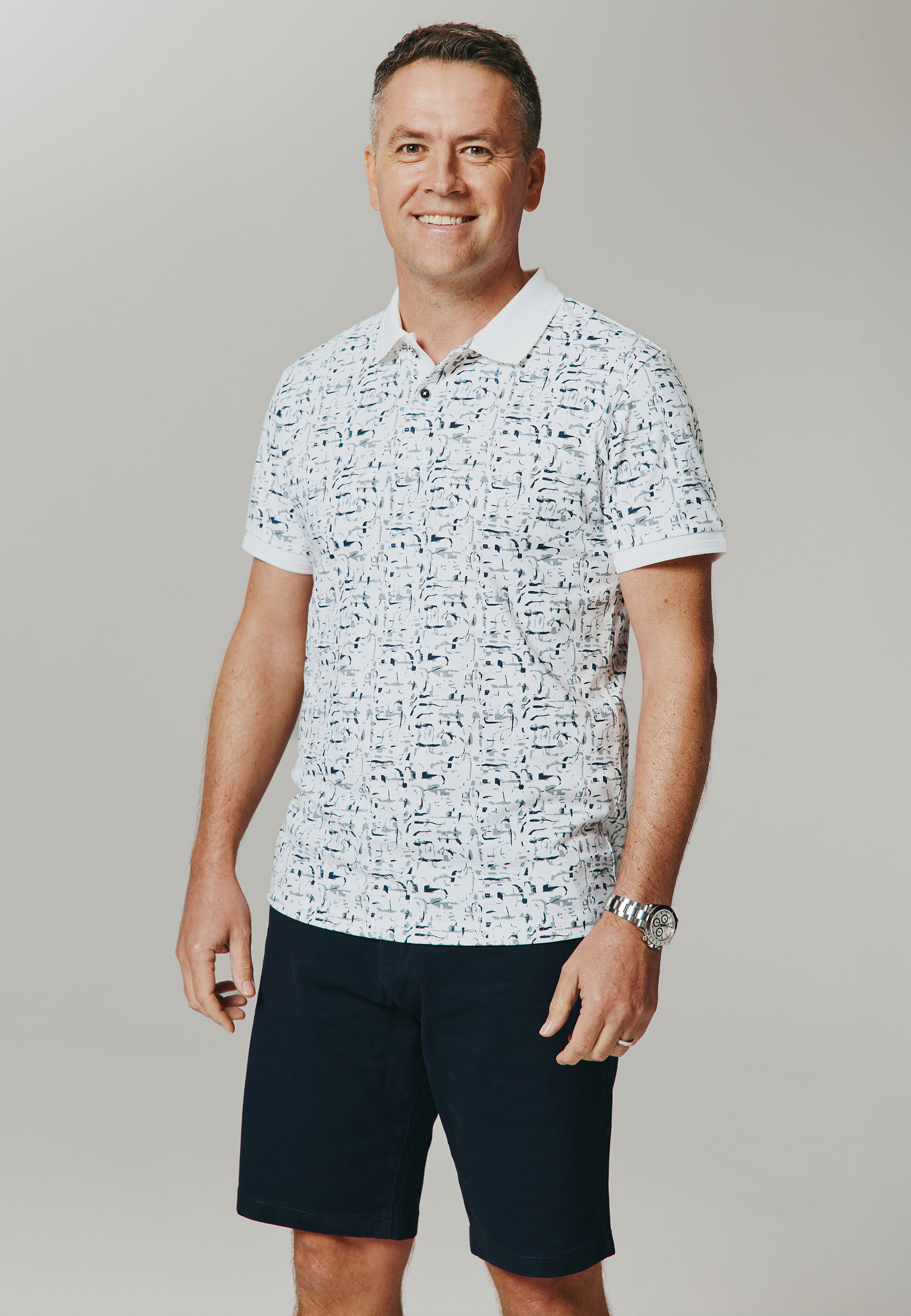 Mens Navy Plain Chino Shorts