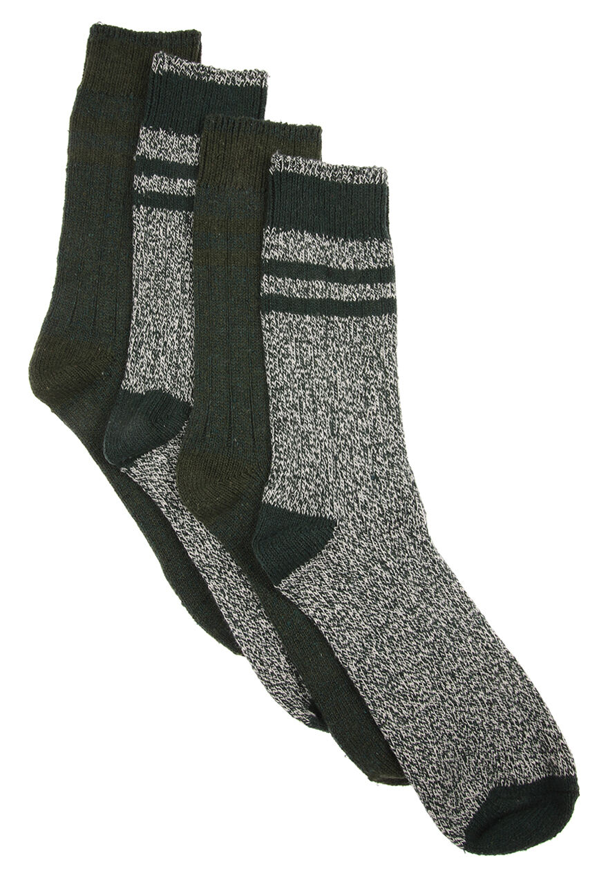 Mens 2pk Green Thermal Socks