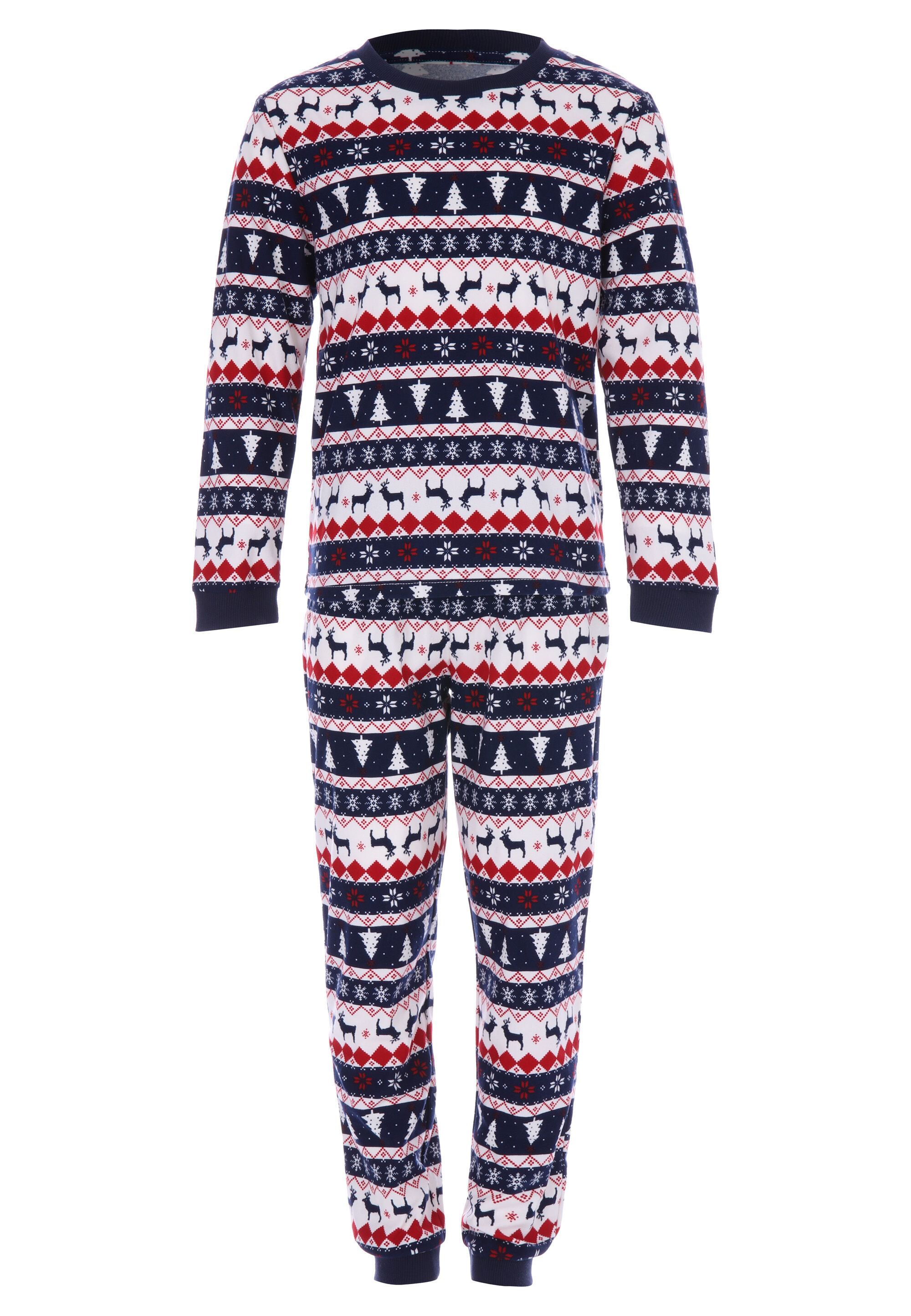 Boys Blue Fair Isle Christmas Family Pyjama Set