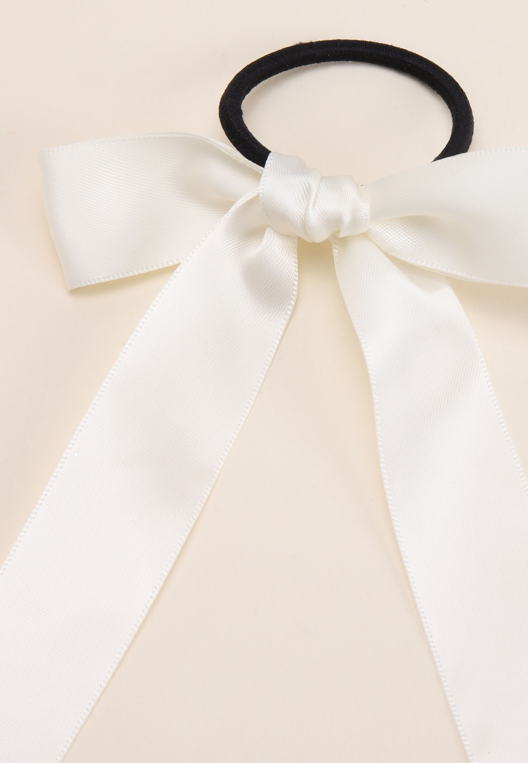 Girls Cream Bow Hair Tie