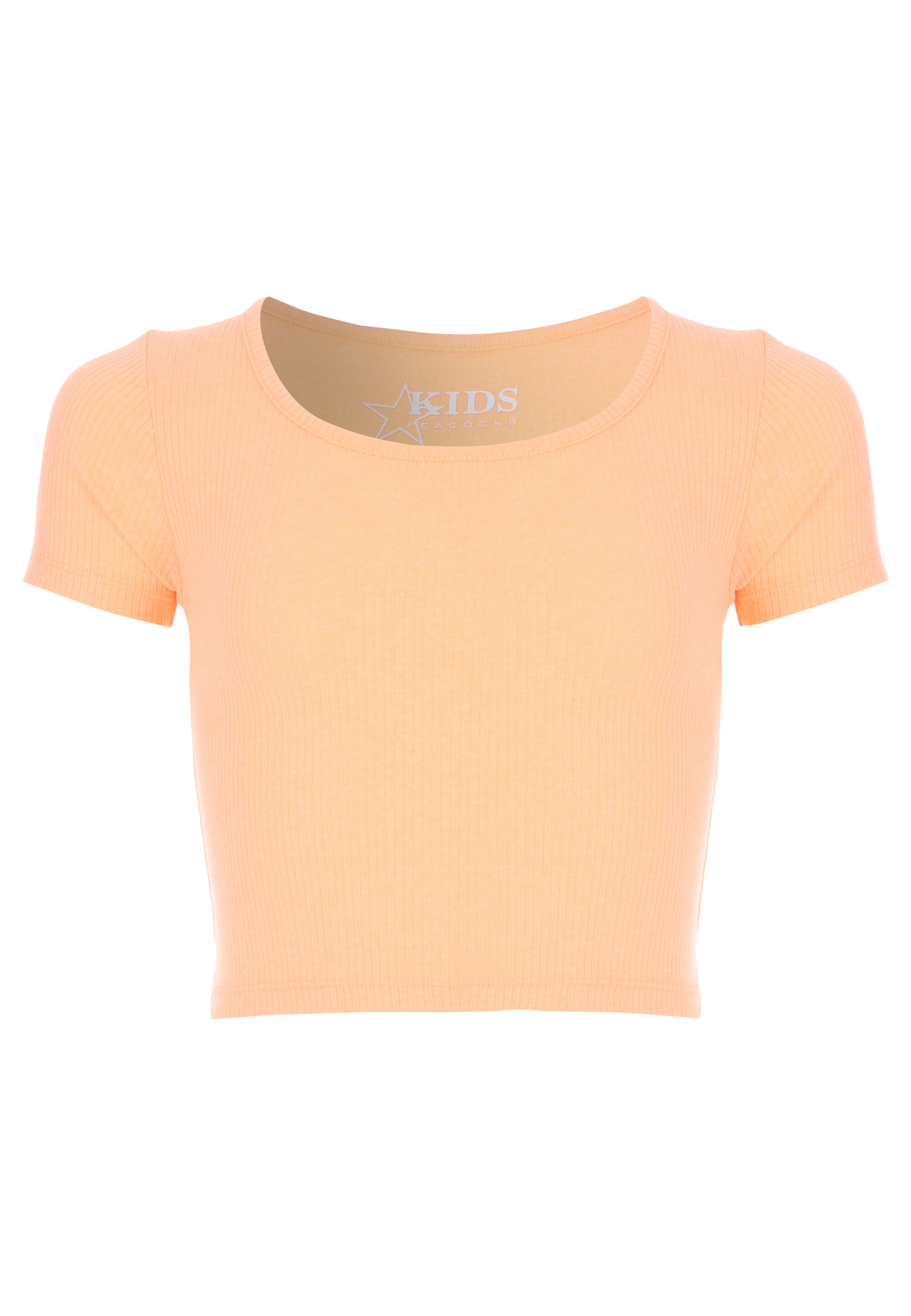 Older Girls Orange Scoop Neck Cropped Top