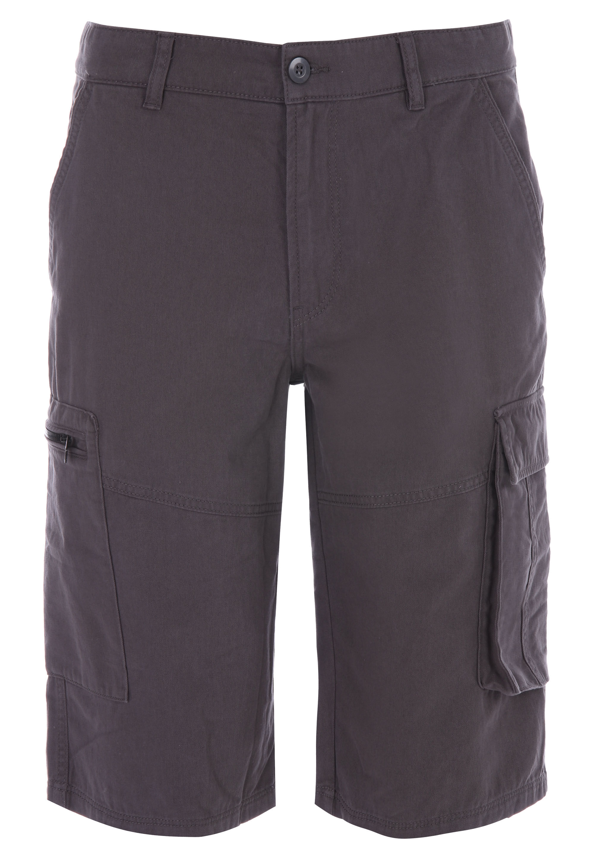 Mens Charcoal Plain Three Quarter Cargo Shorts