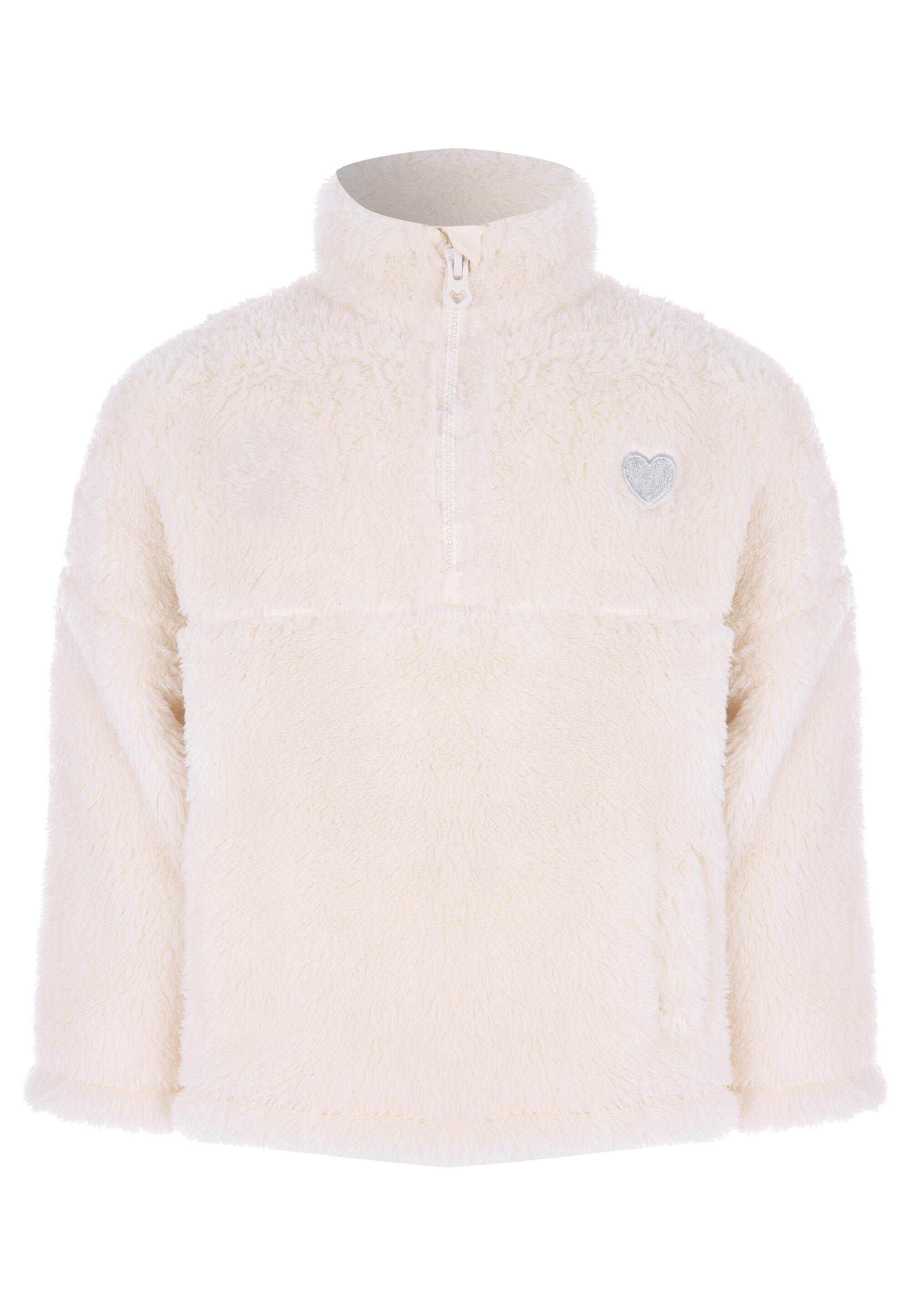 Younger Girls Cream Borg Fleece Jacket