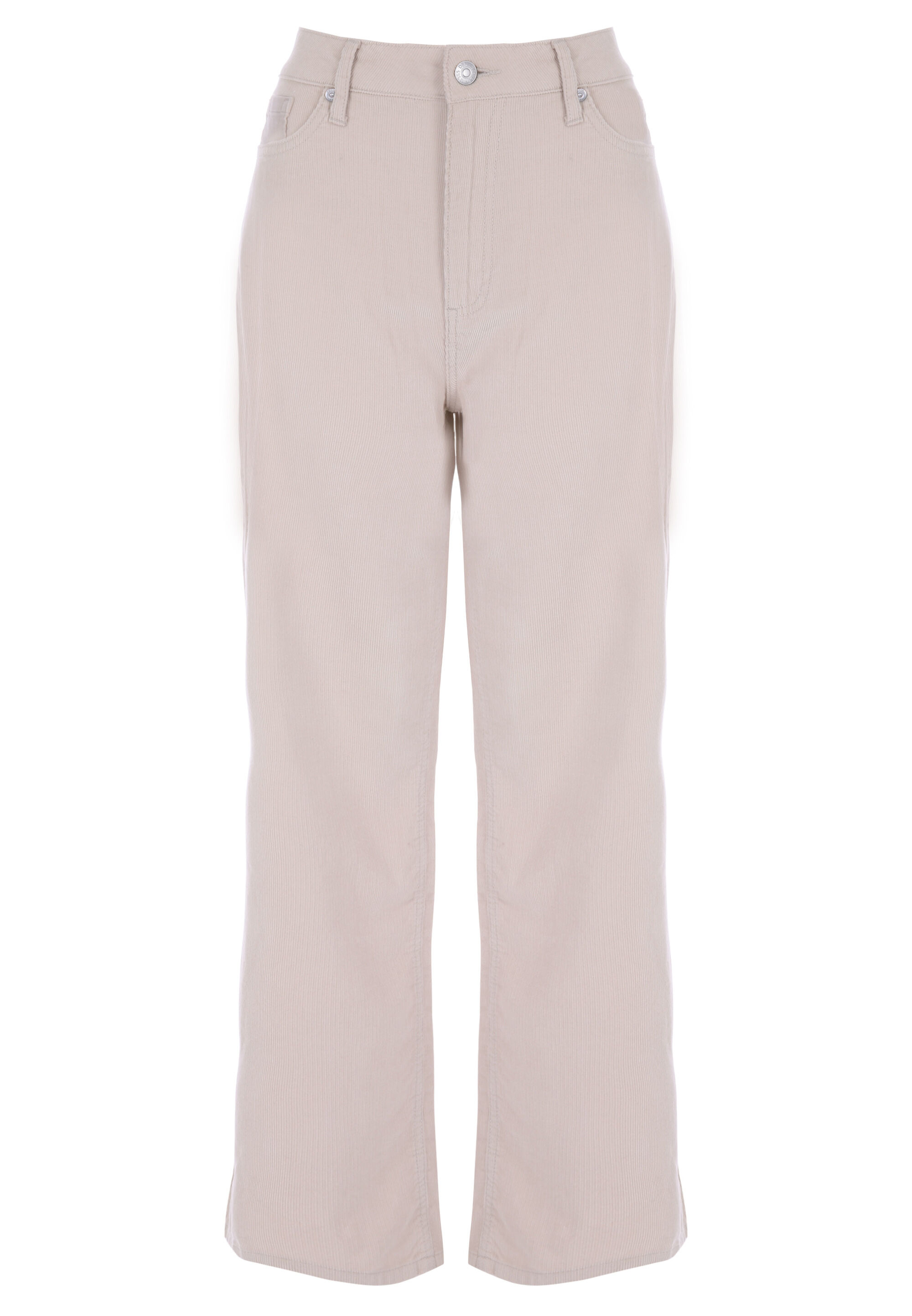 Womens Beige Cord Straight Leg Jeans