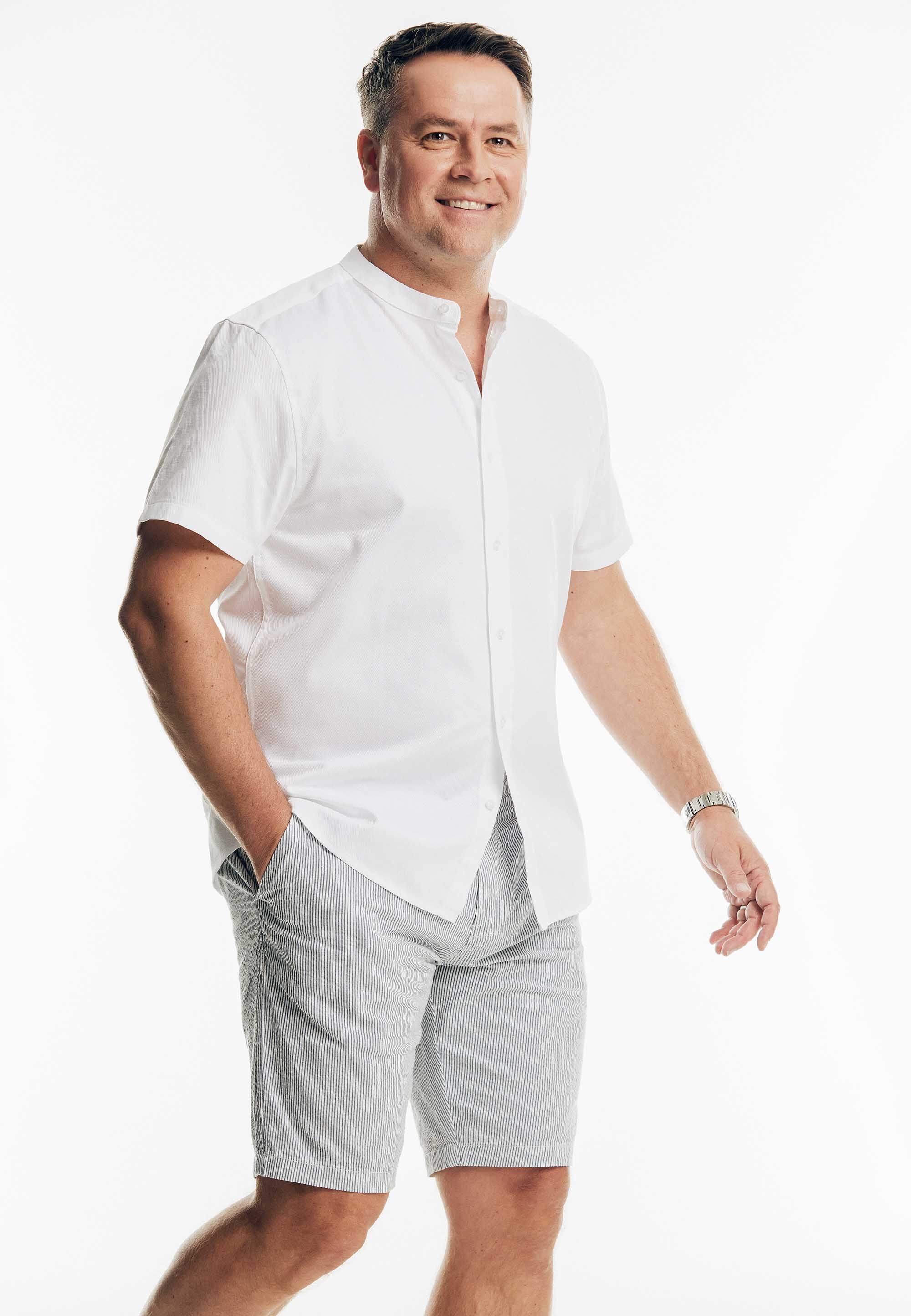 Mens White Granddad Shirt
