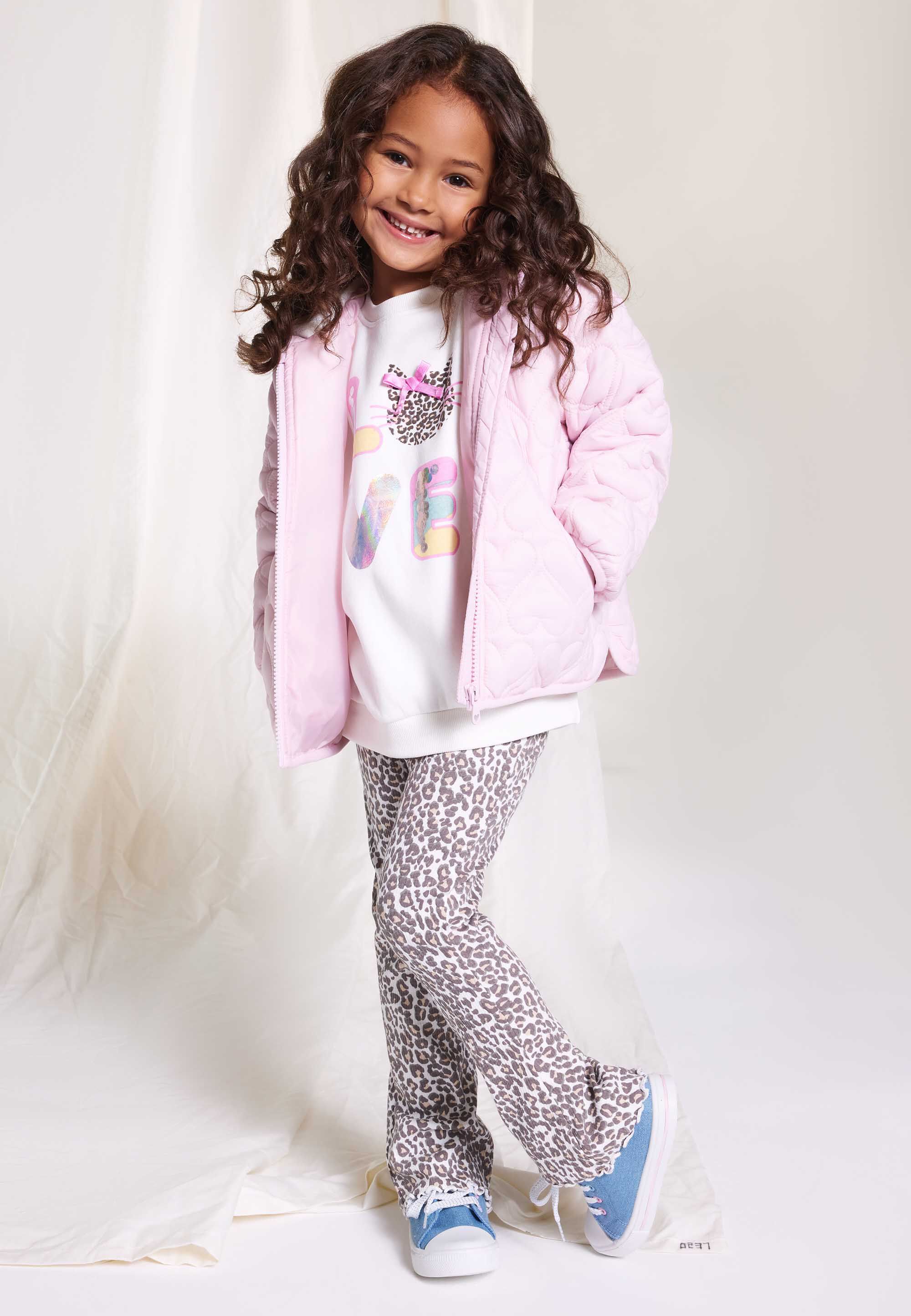 Younger Girls Pink Padded Heart Coat