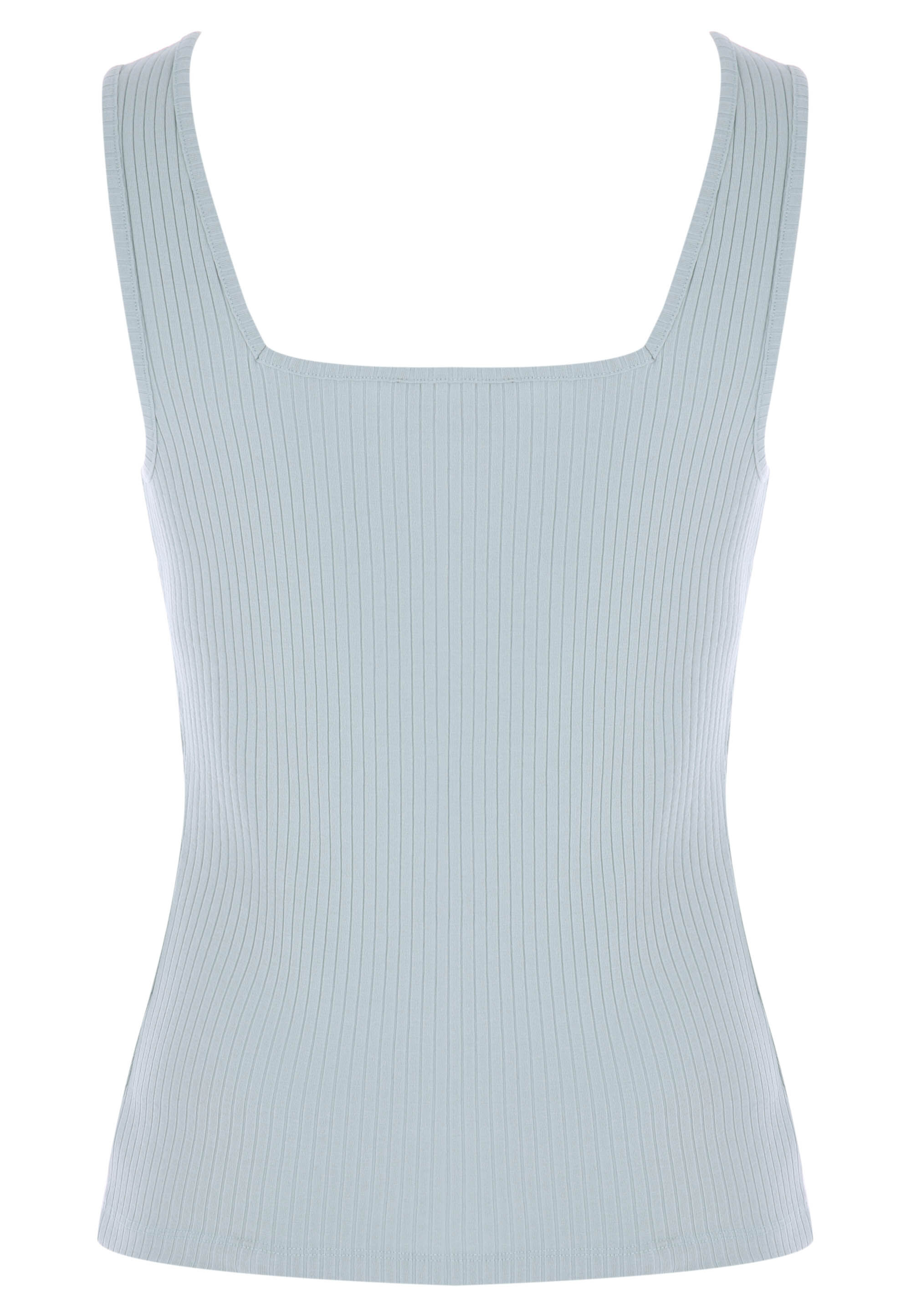 Womens Sage Ribbed Square Neckline Vest