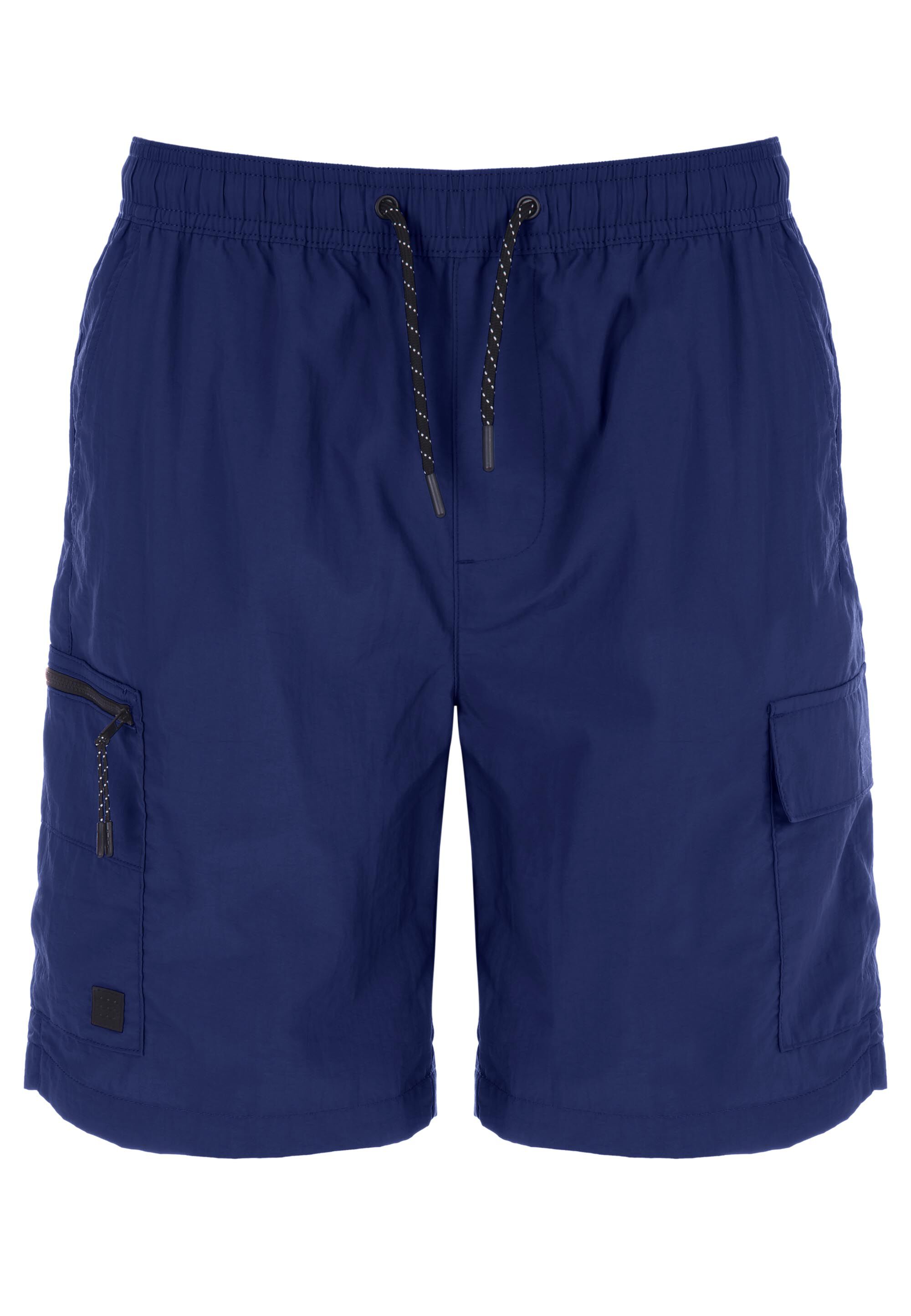 Mens Navy Longer Length Cargo Swim Shorts