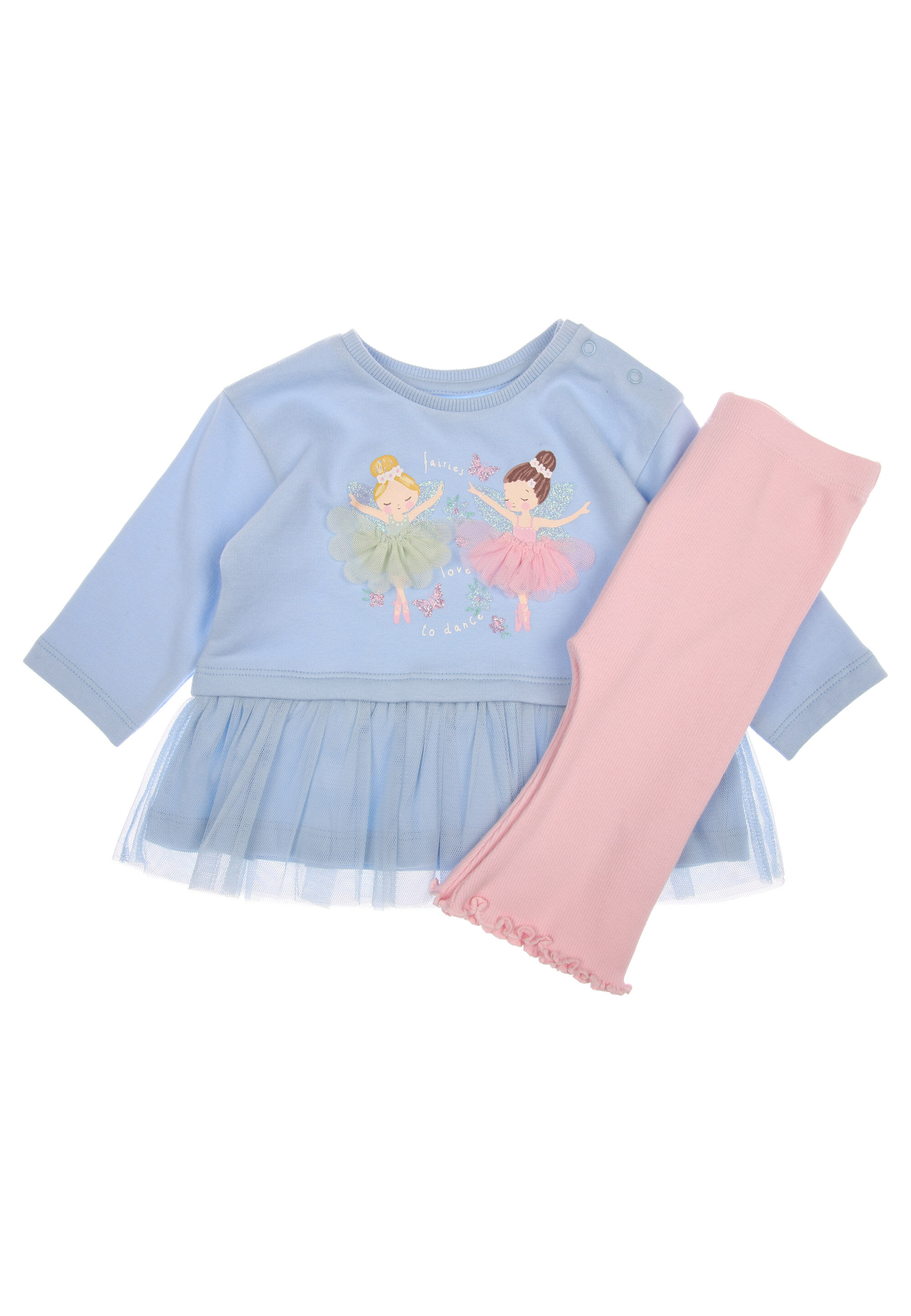 Baby Girls Blue Fairy Tutu Sweater and Leggings Set