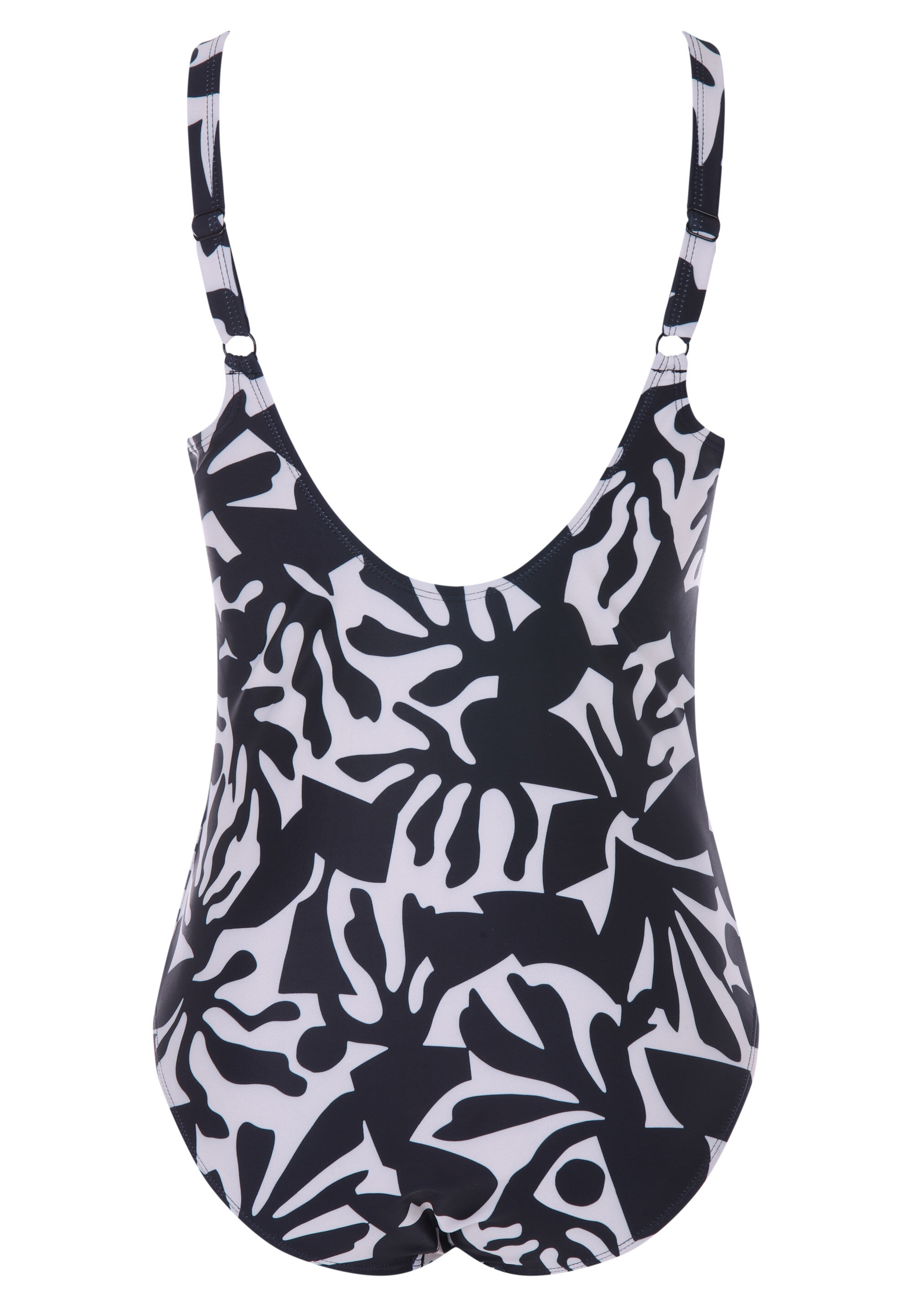 Womens Black Abstract Swimsuit