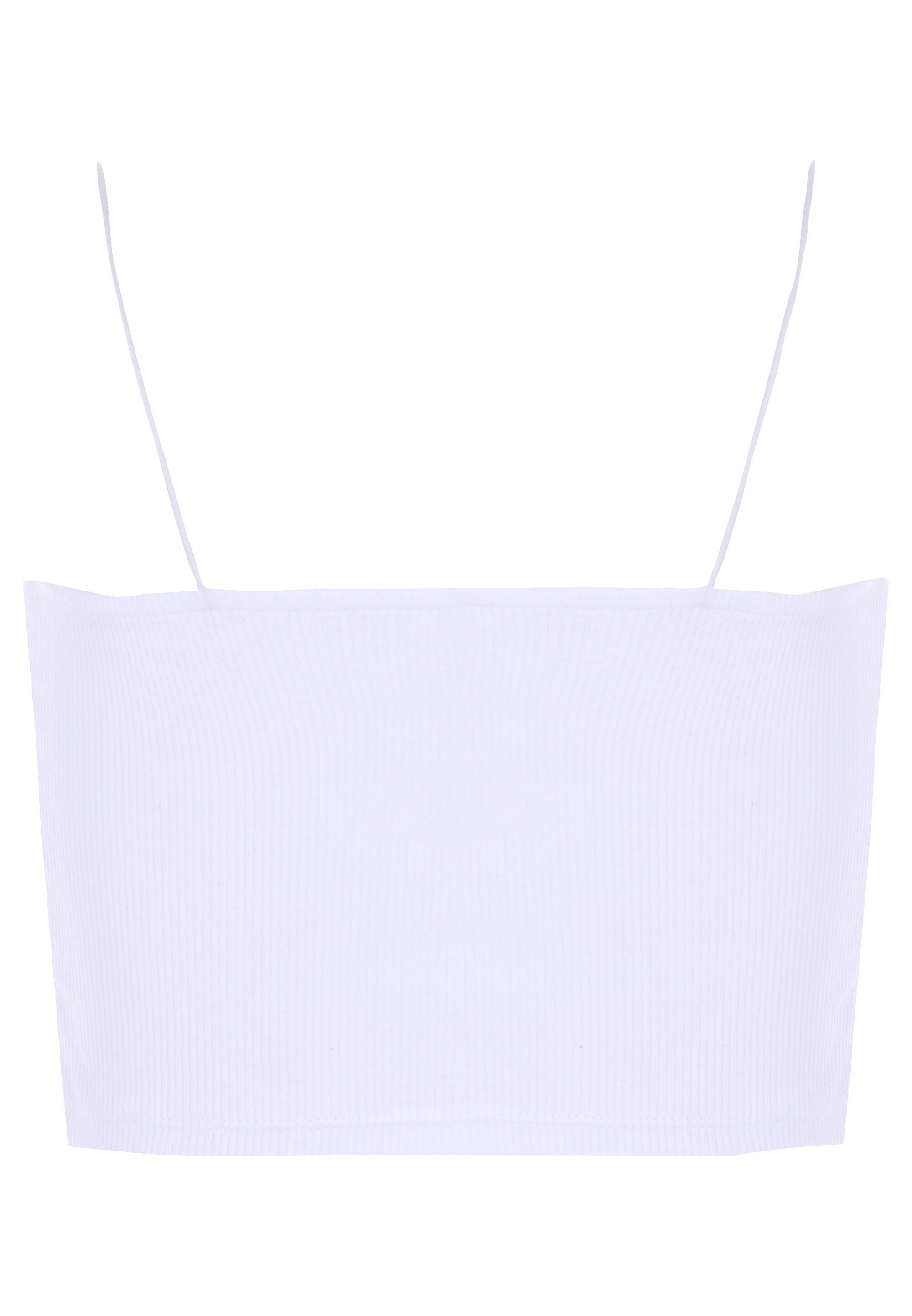 Older Girls White Plain Ribbed Cami Top