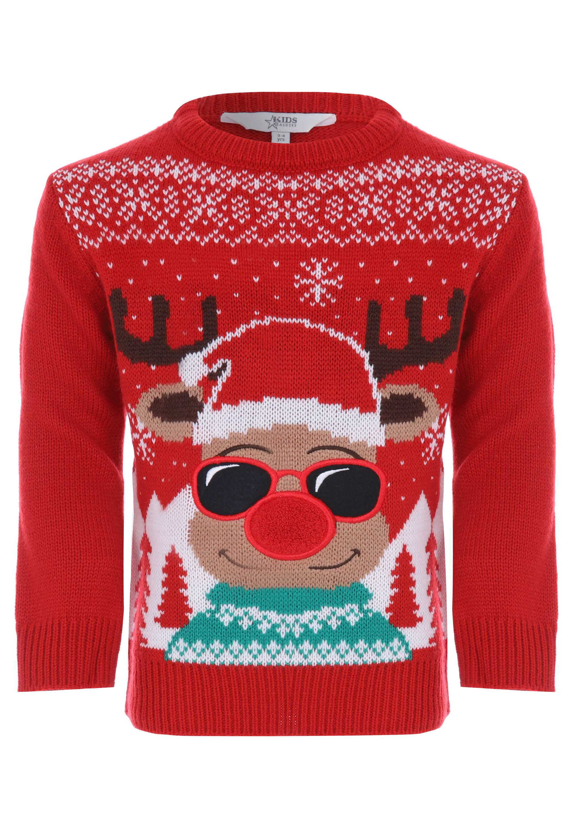Younger Boys Red Rudolph Novelty Christmas Jumper