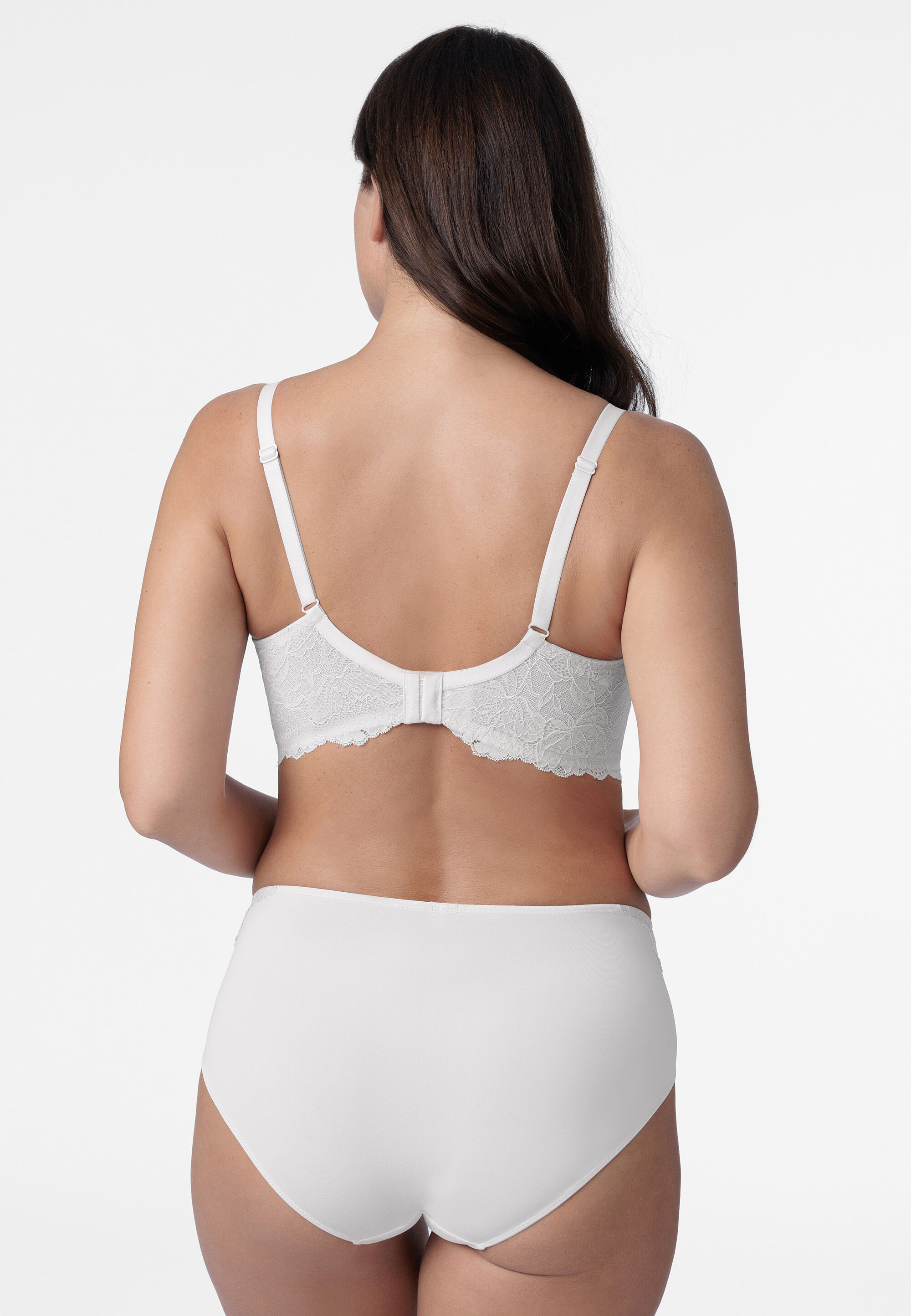 Dorina Womens White DD+ Lace Trim T-Shirt Bra