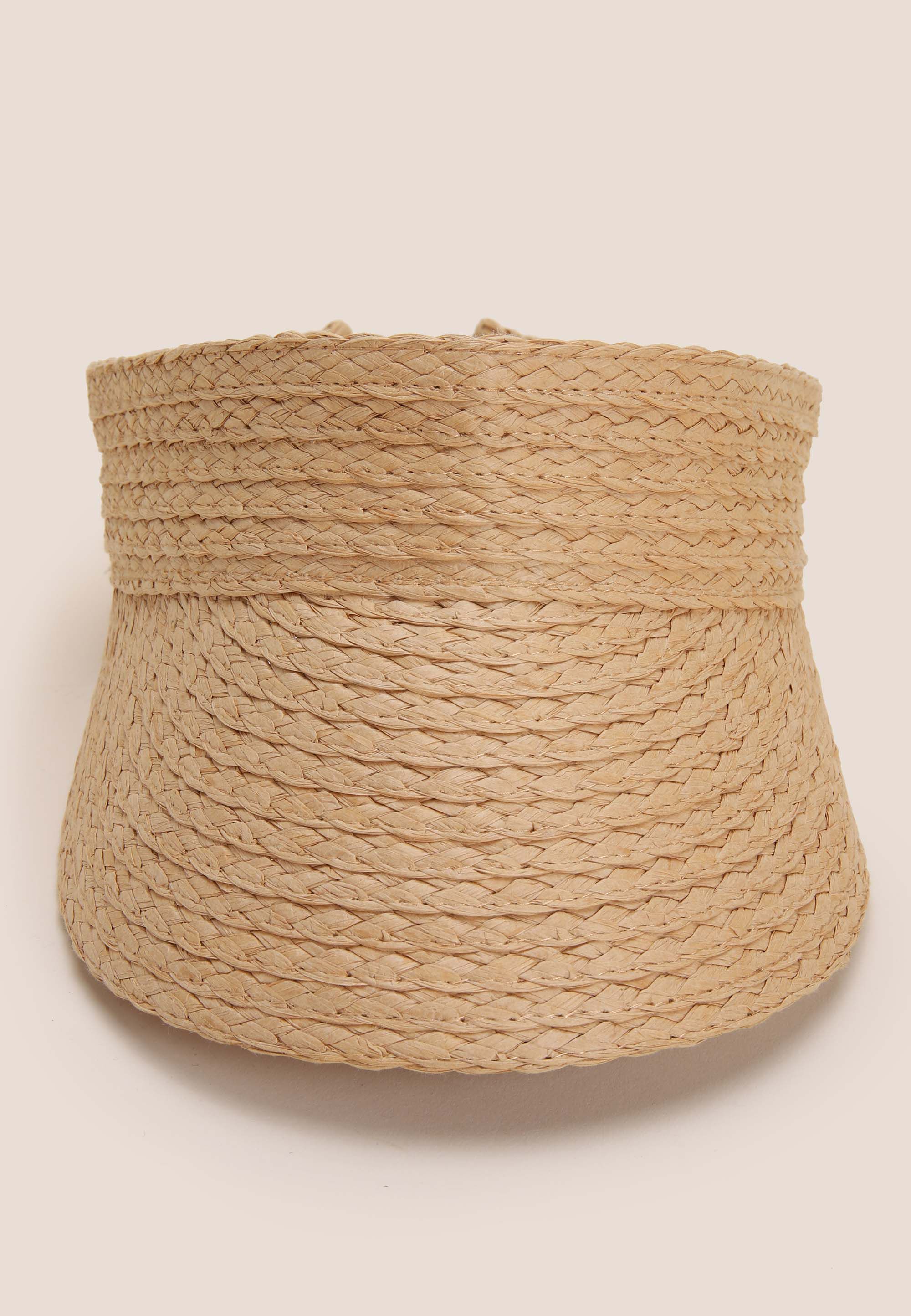 Womens Natural Straw Woven Visor