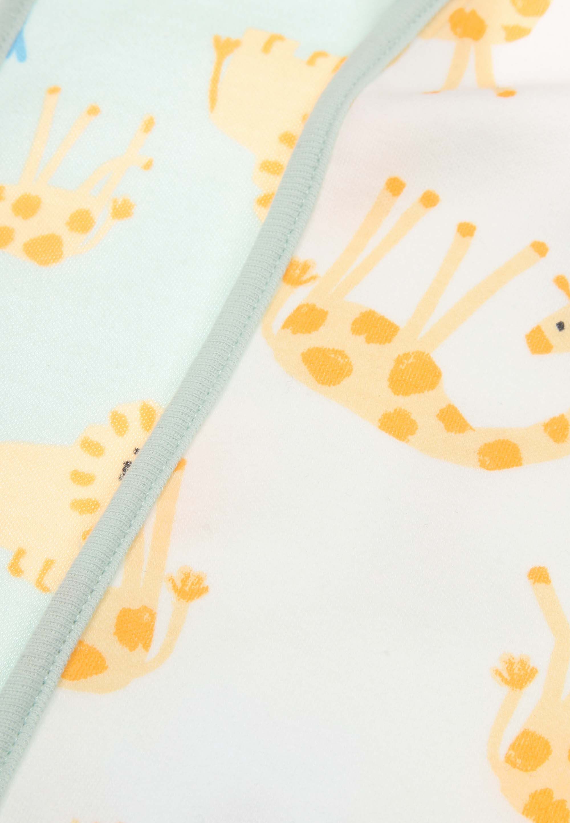 Baby 2pk Green & White Animal Popover Bibs