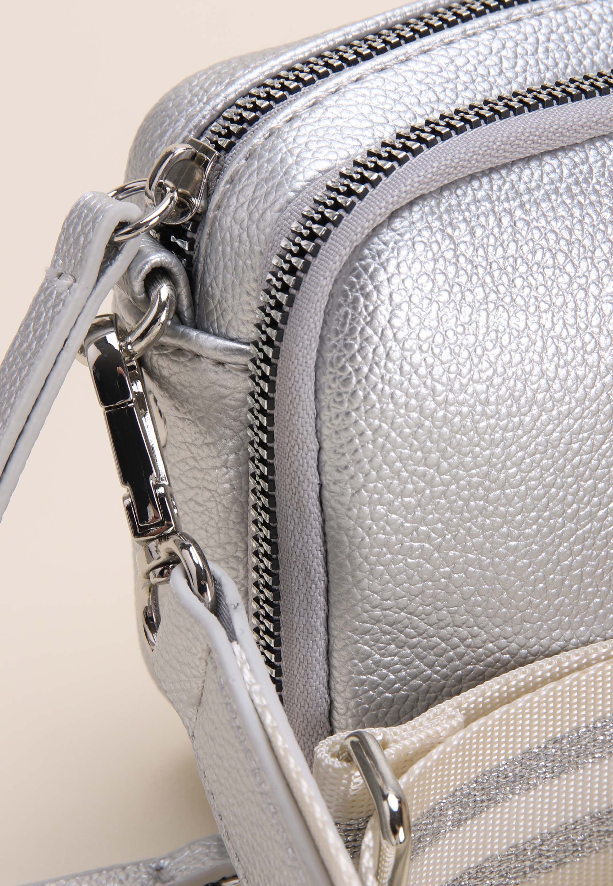 Womens Silver Mini Camera Bag