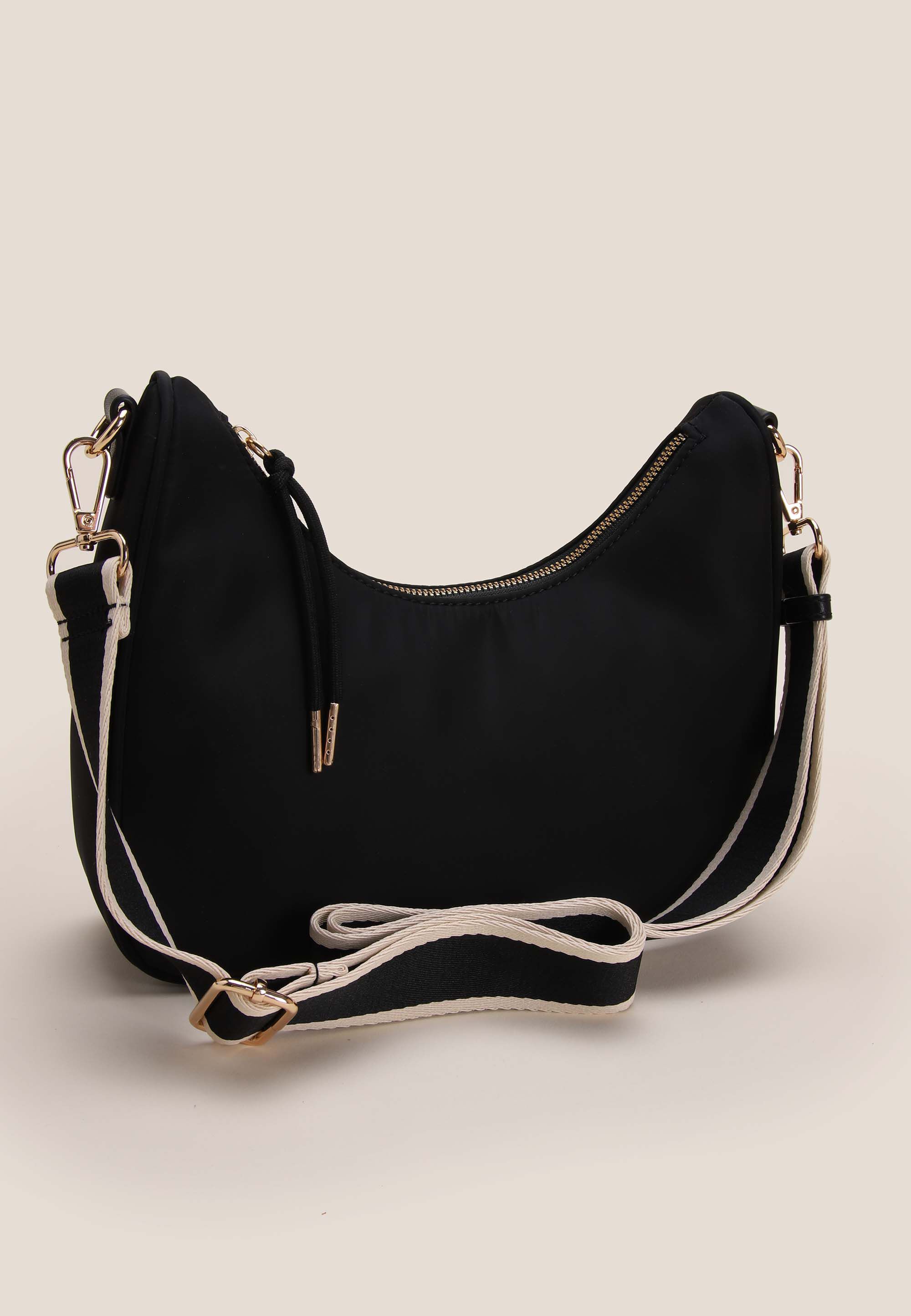 Womens Black Nylon Scoop Bag