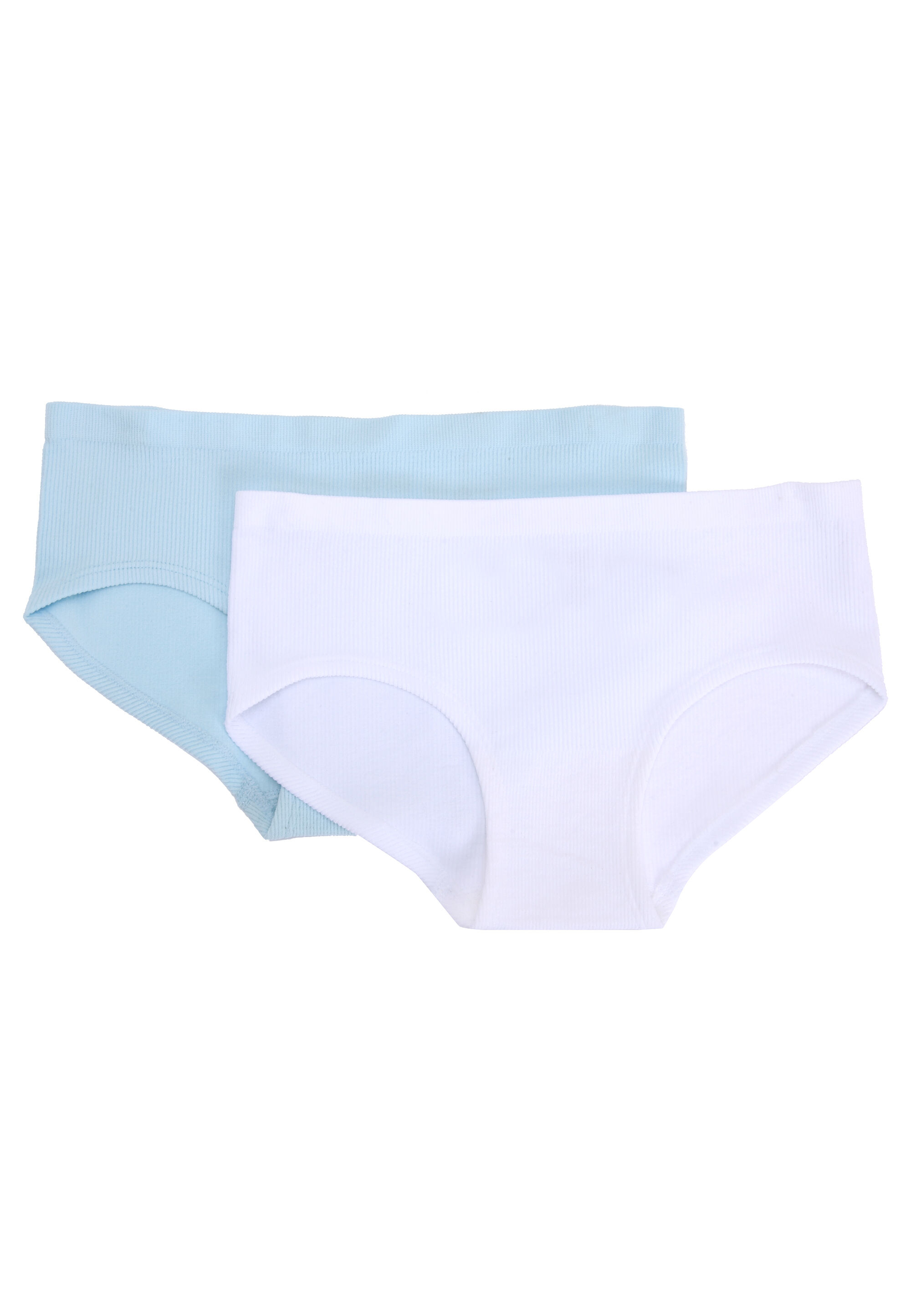 Older Girls 2pk Blue & White Rib Briefs