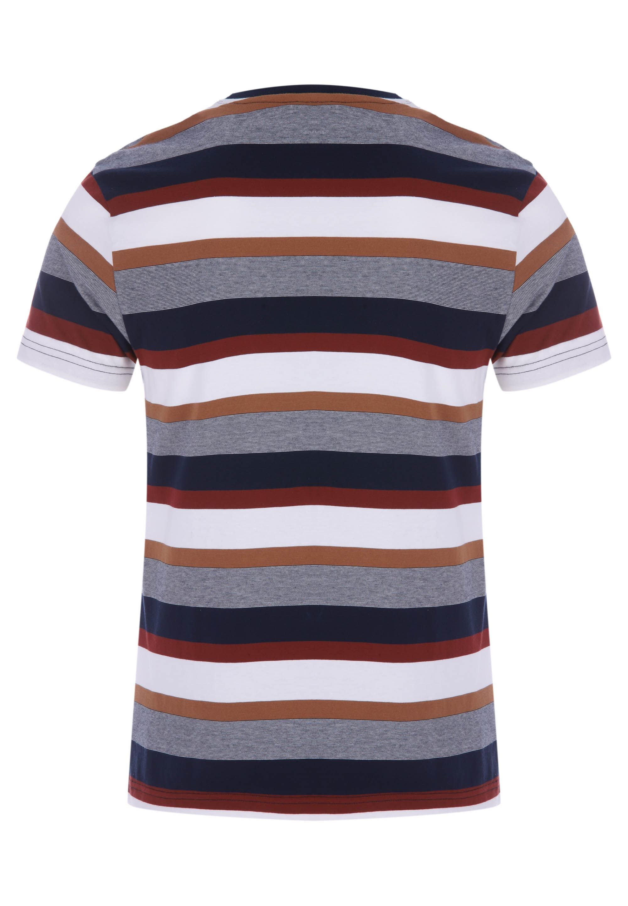 Mens Brown Stripe Short Sleeve T-Shirt
