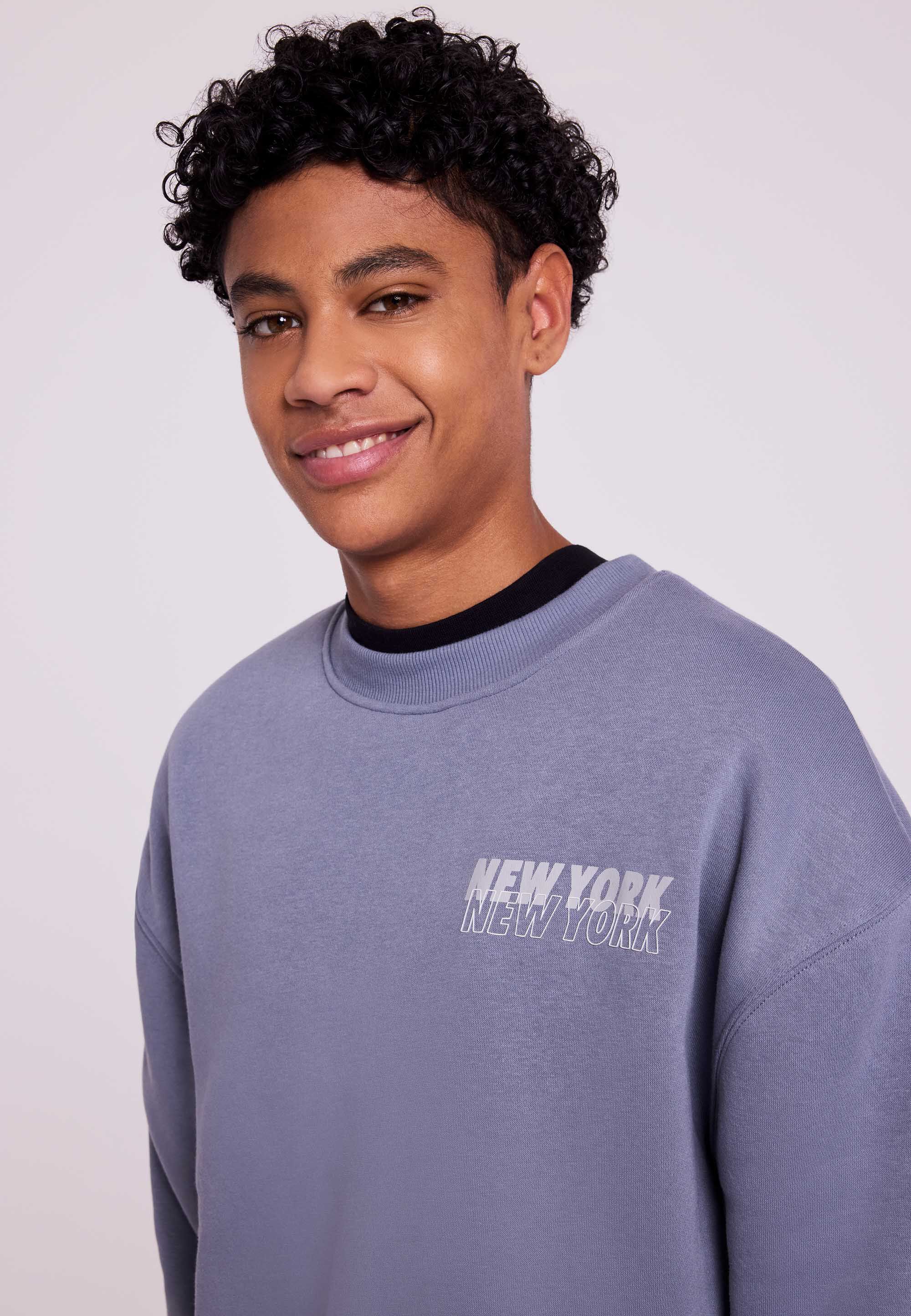 Older Boys Charcoal New York Oversized Sweatshirt