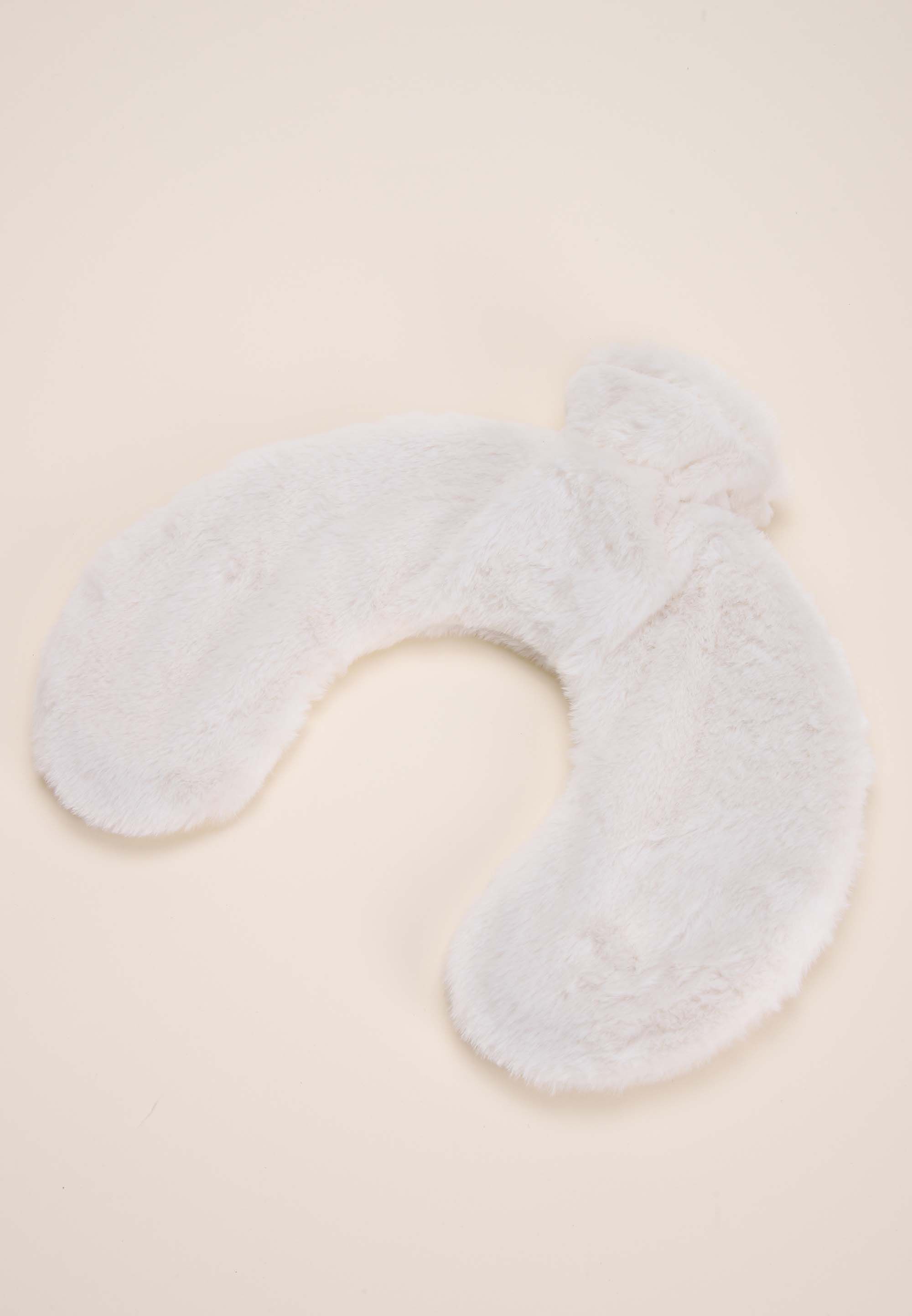 Womens Cream Fluffy Neck Hot Water Bottle