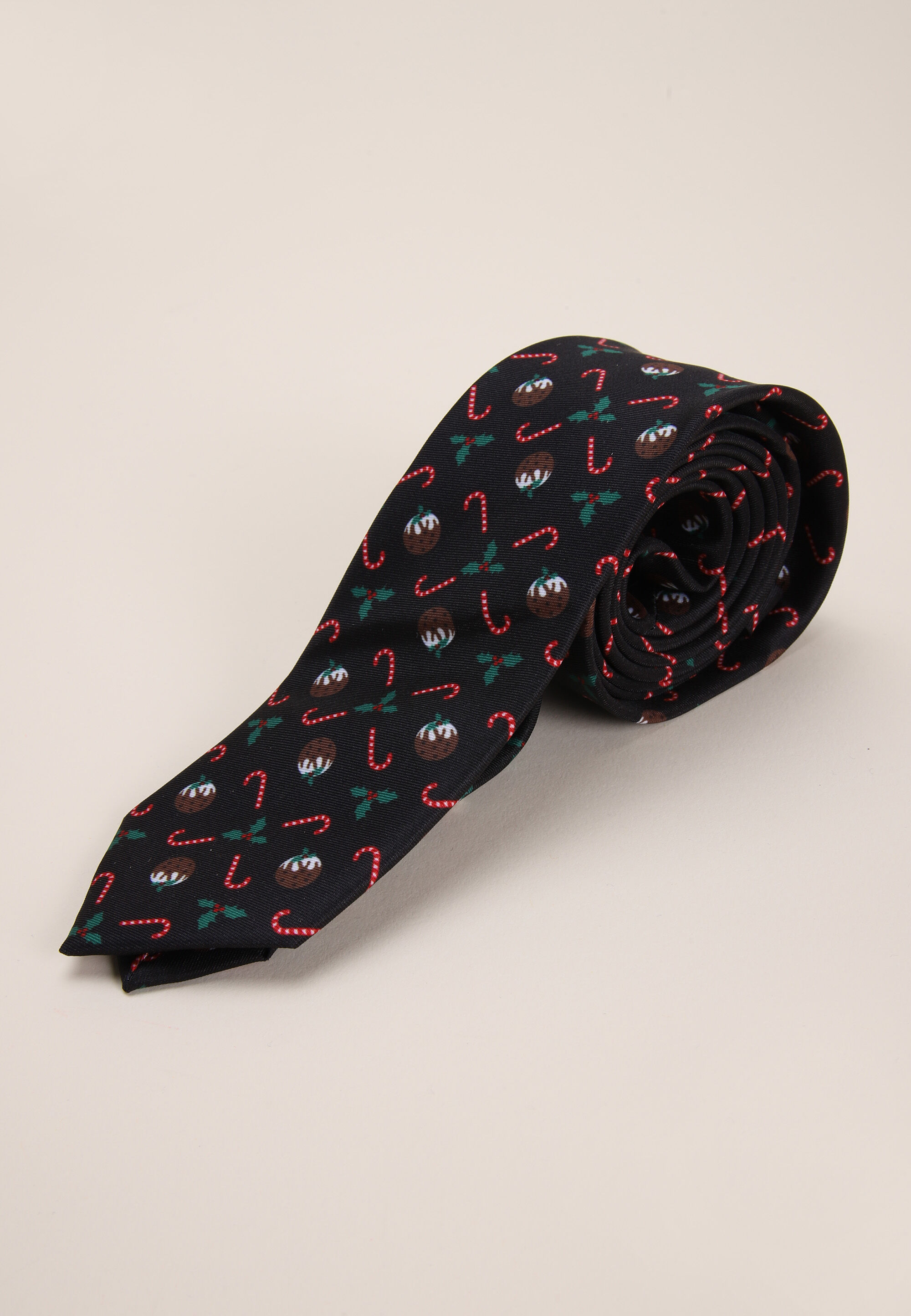 Mens Black Novelty Christmas Tie