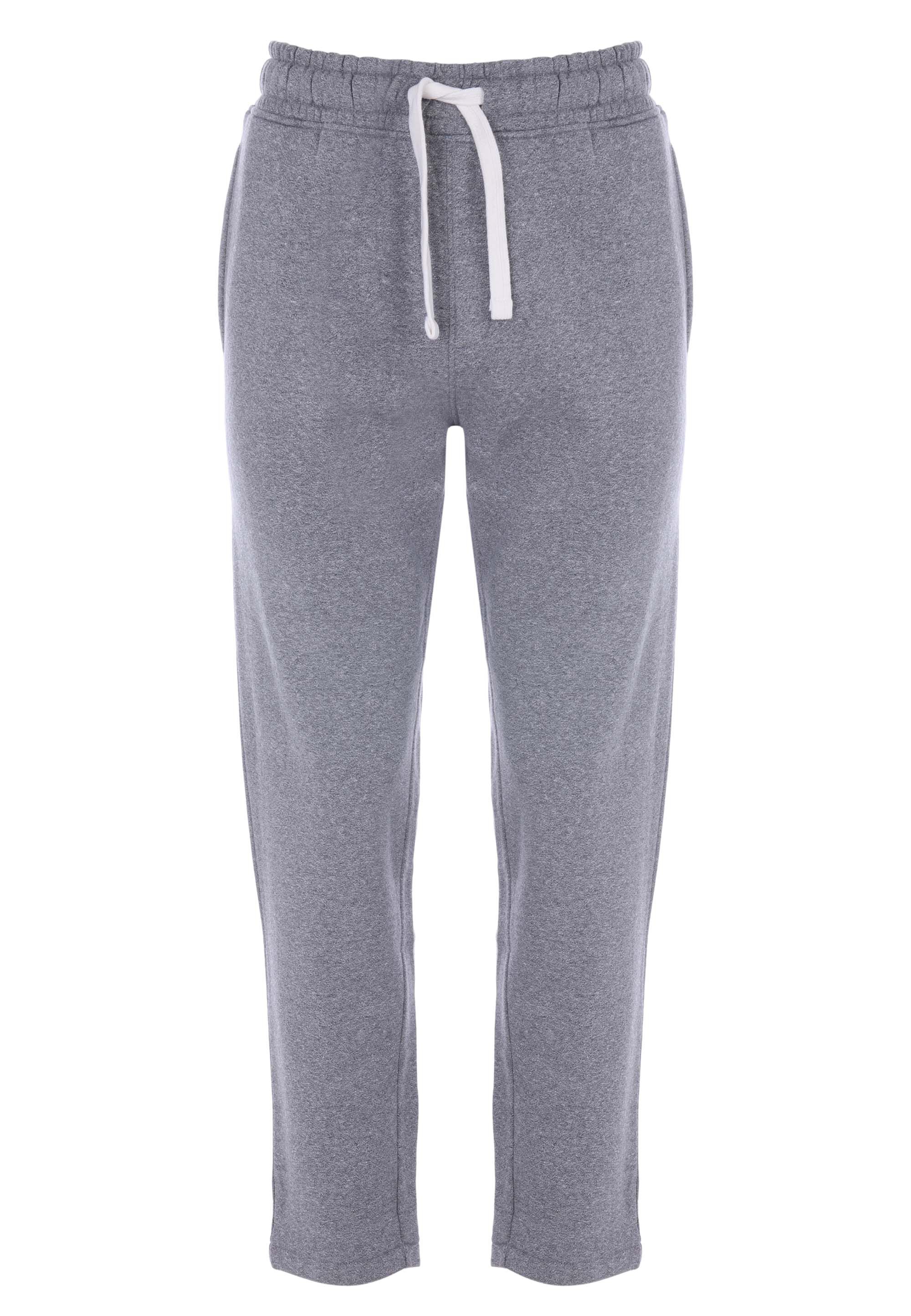 Mens Grey Plain Straight Leg Joggers