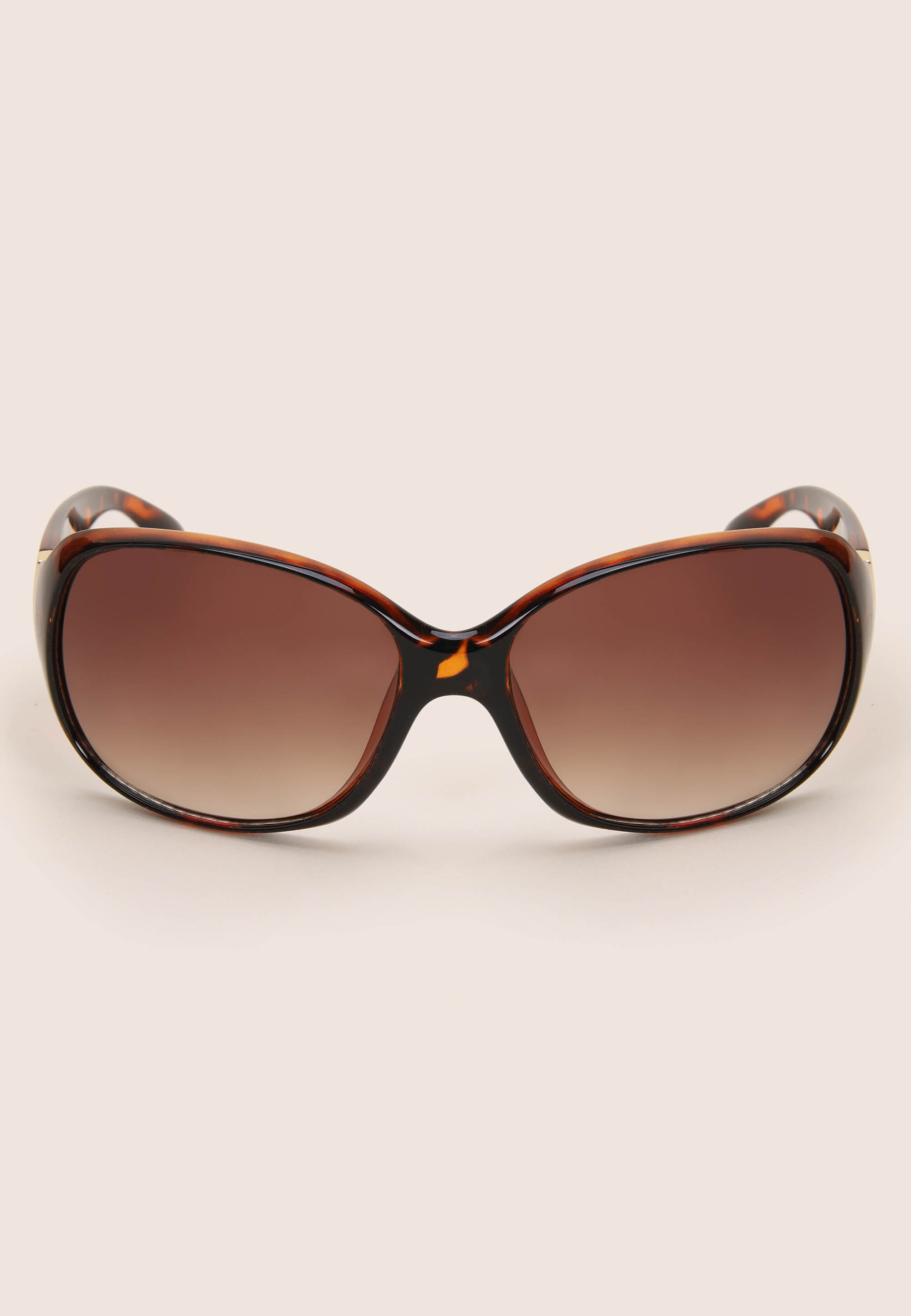 Womens Brown Tortoise Large Square Sunglasses