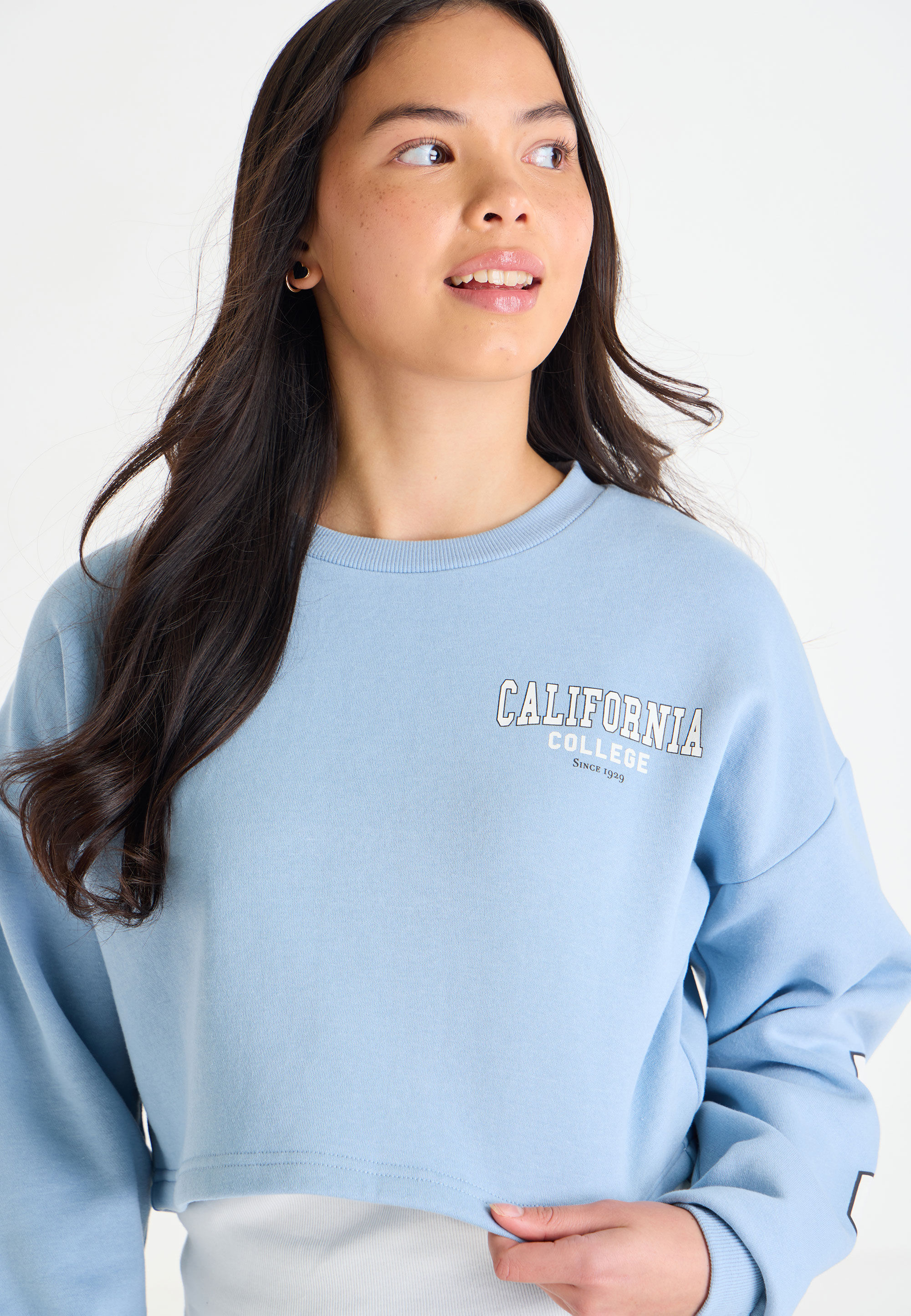 Older Girls Blue 2 in 1 California Sweat Top