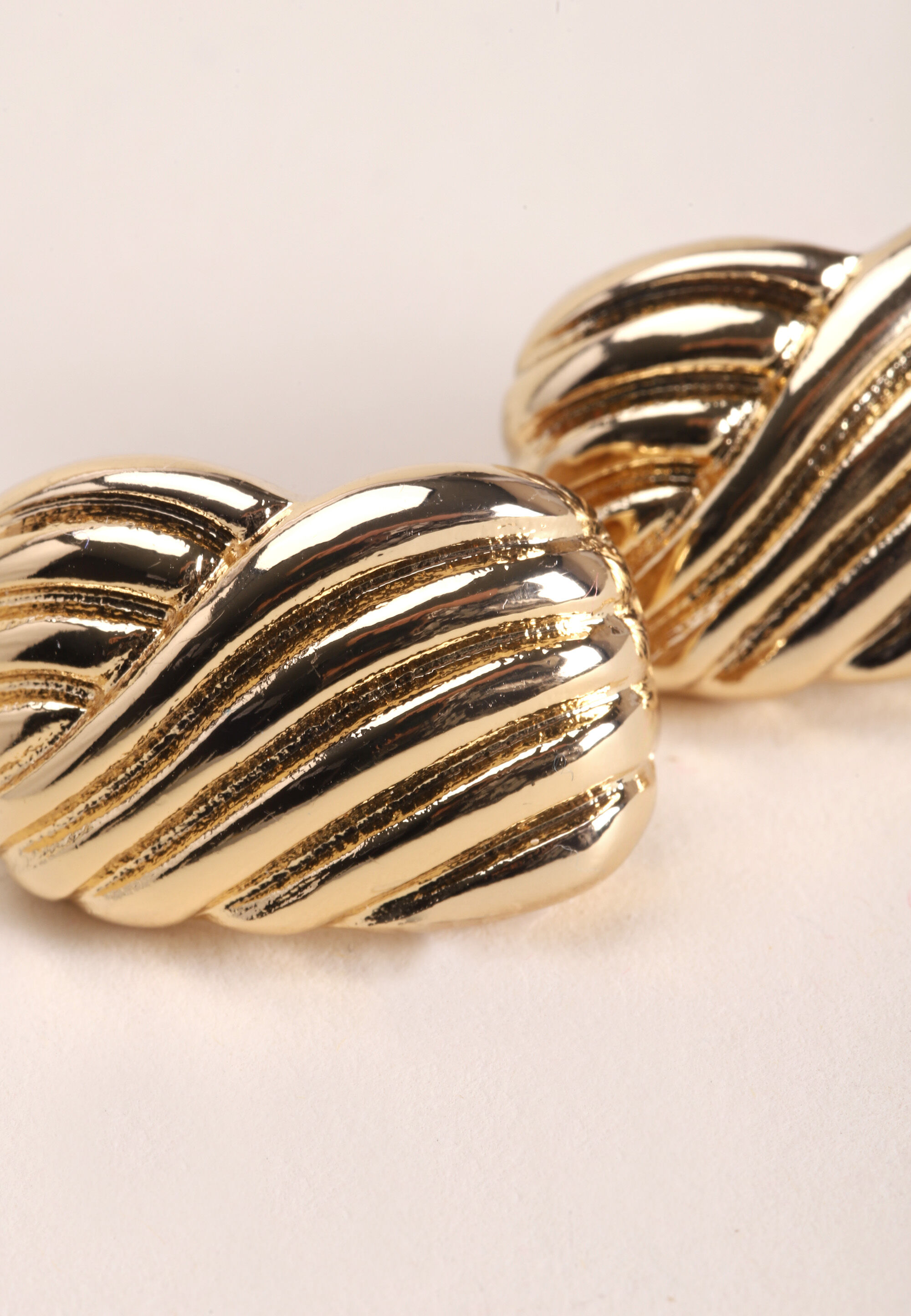 Womens Gold Large Square Swirl Stud Earrings