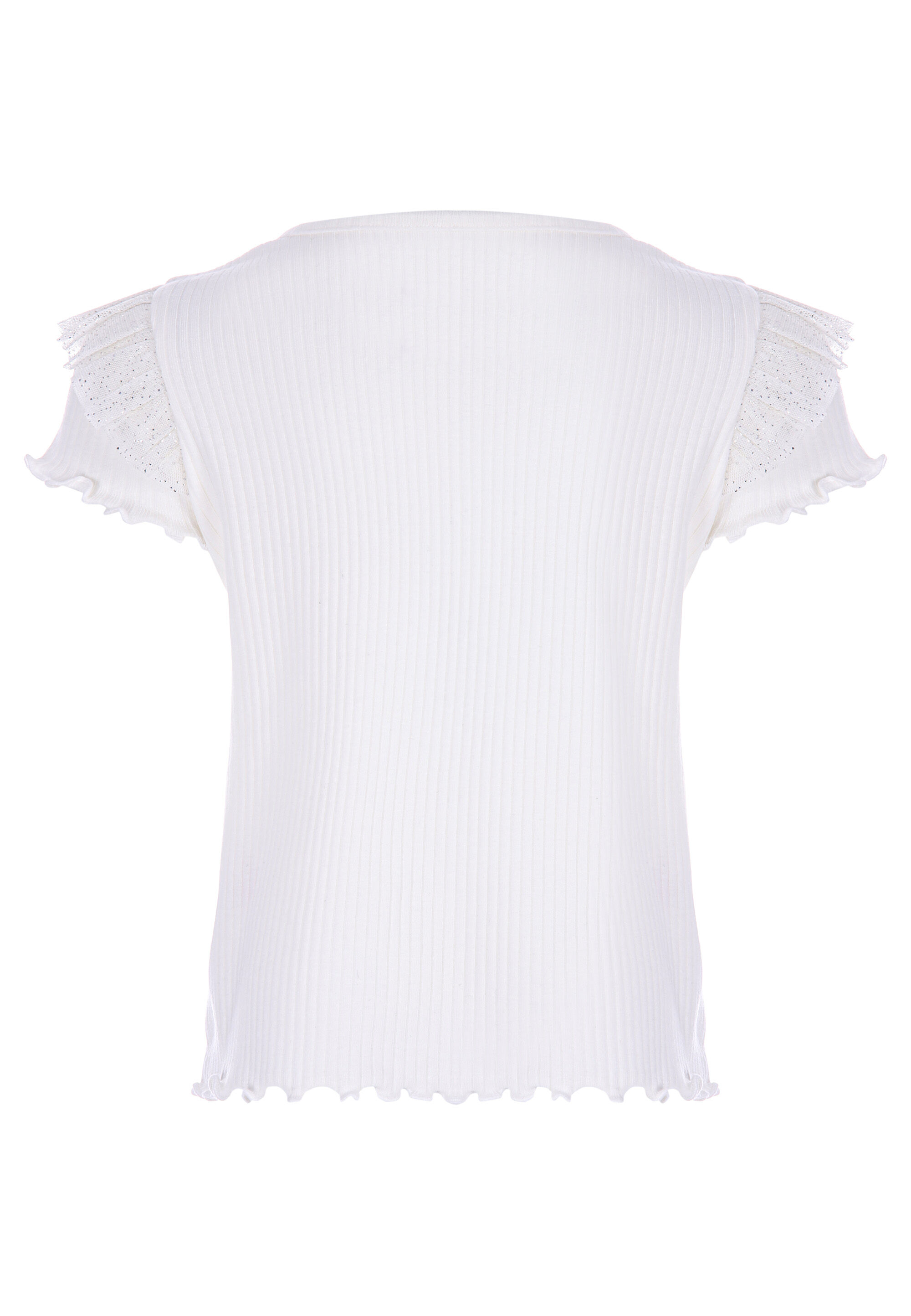 Younger Girls Cream Mesh Wrap Top