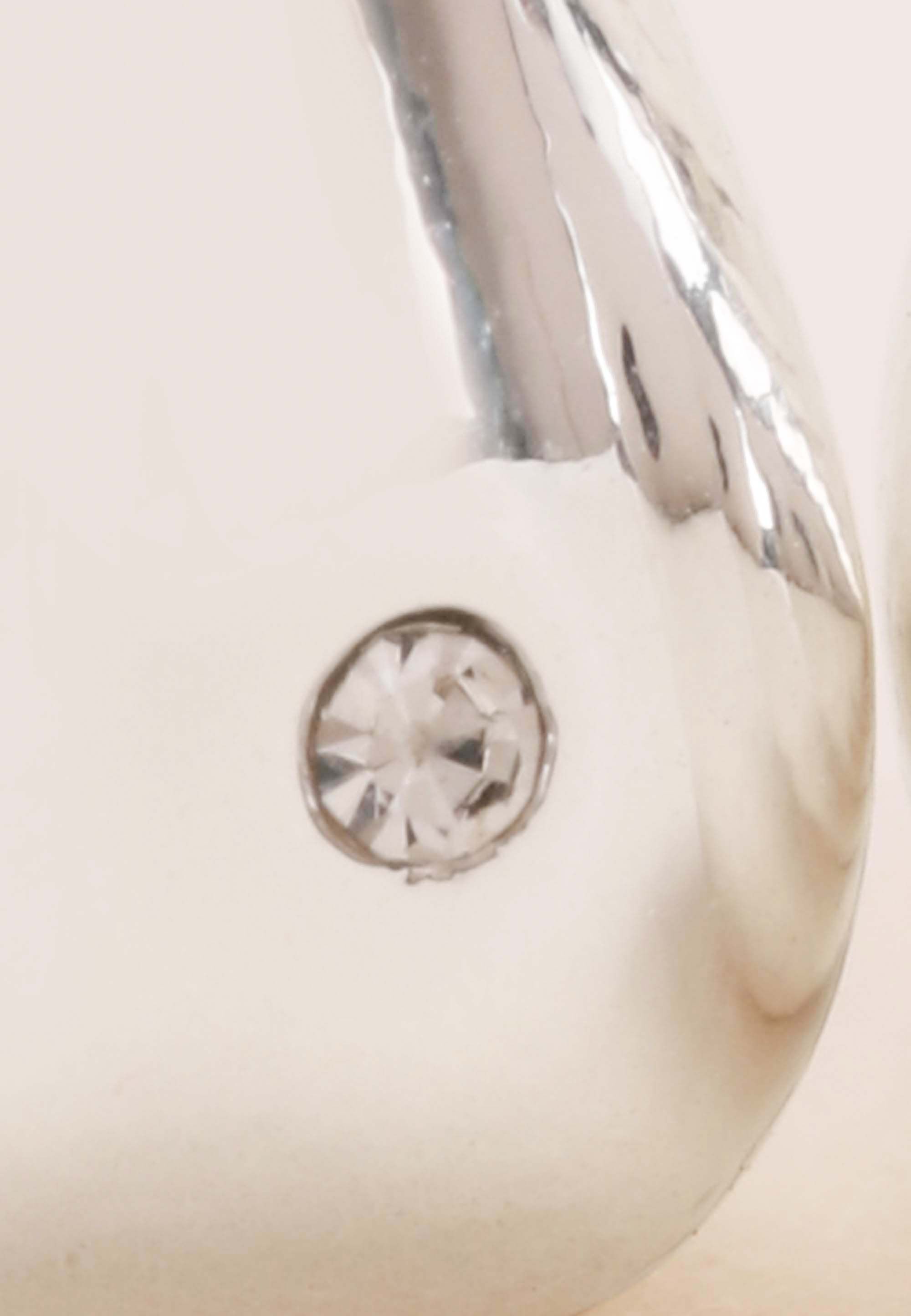 Womens Silver Diamante Teardrop Stud Earrings
