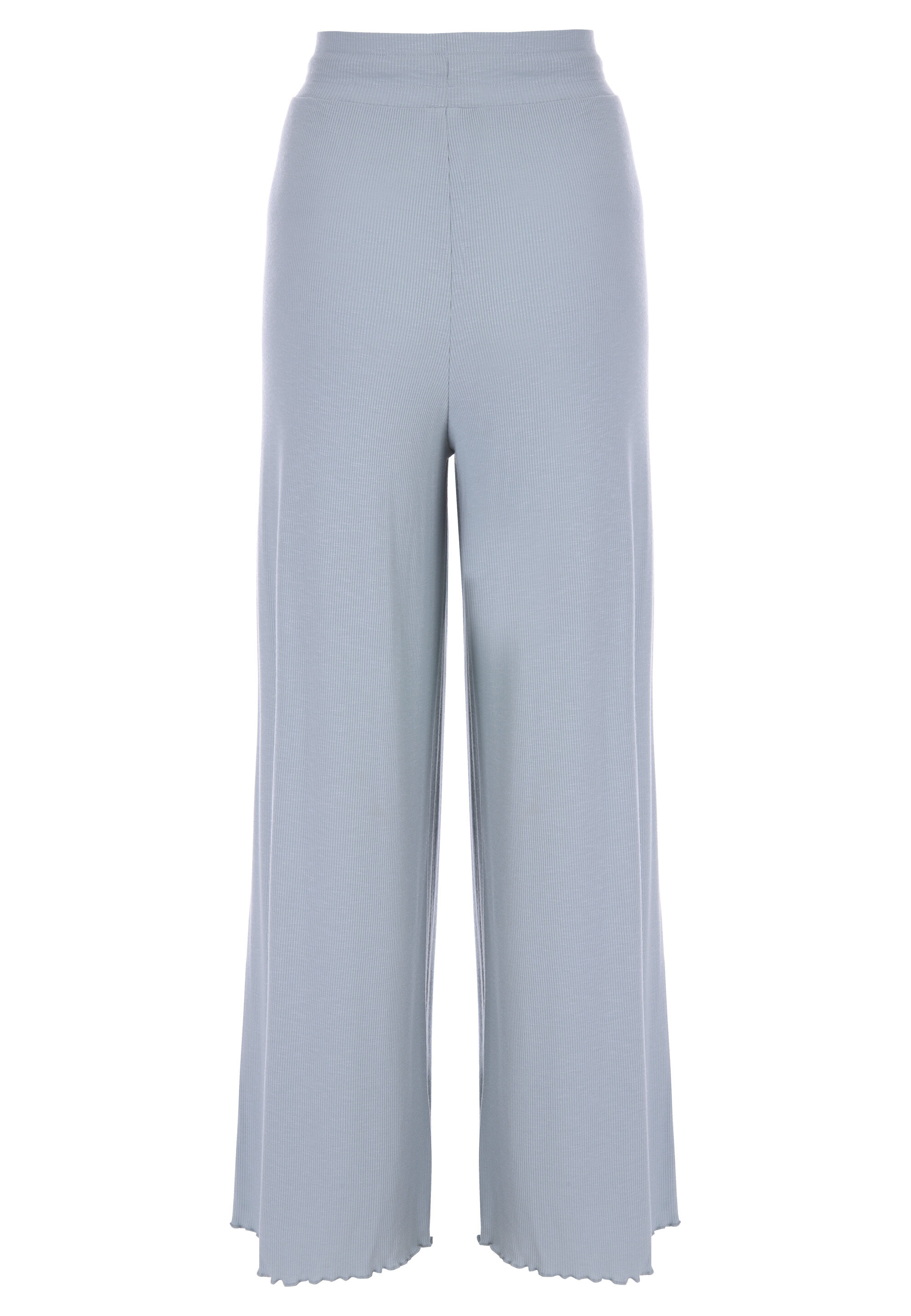 Womens Sage Ribbed Wide Leg Pyjama Bottoms
