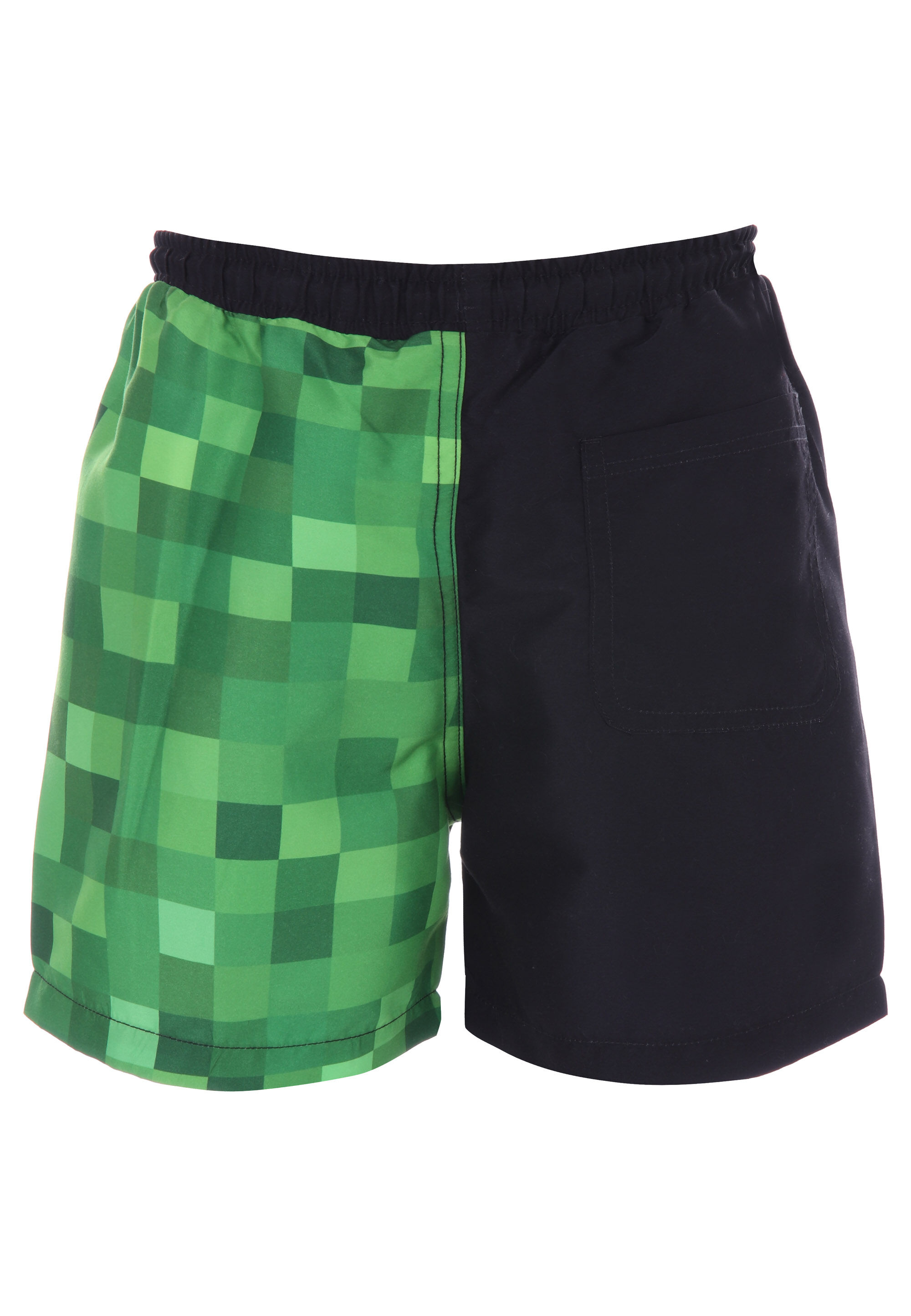 Older Boys Green Minecraft Print Swim Shorts