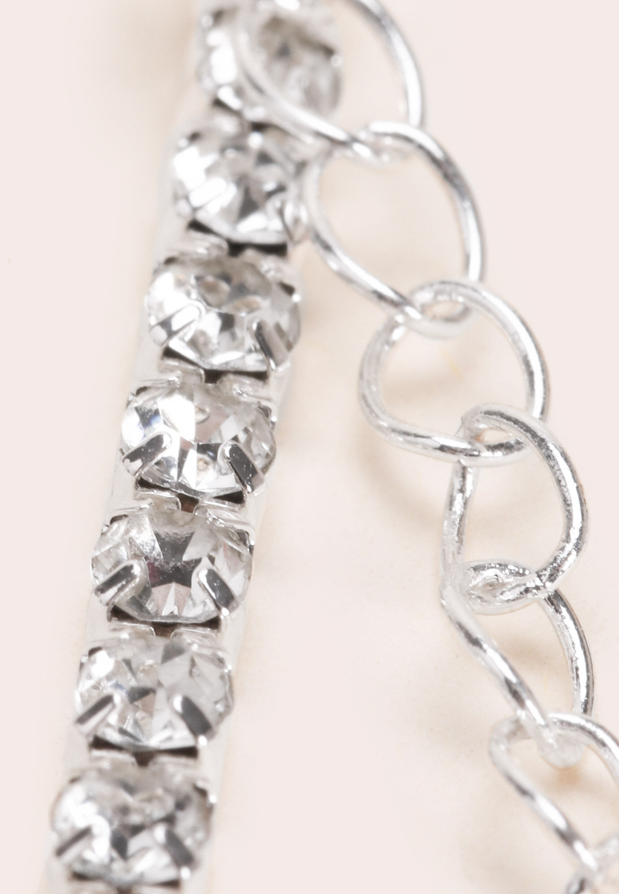 Womens Silver Half Tennis Necklace