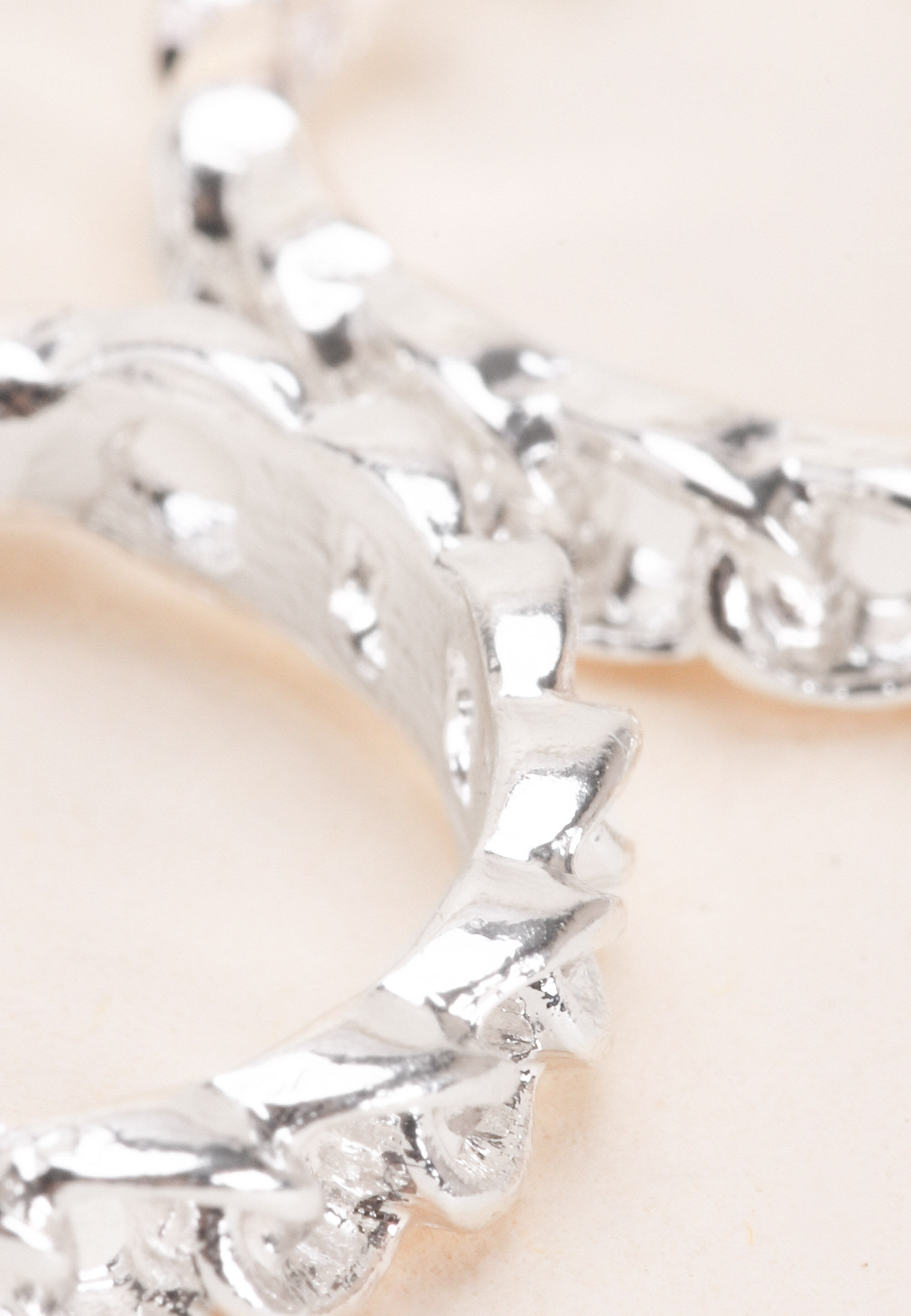 Womens Silver Chain Hoop Earrings