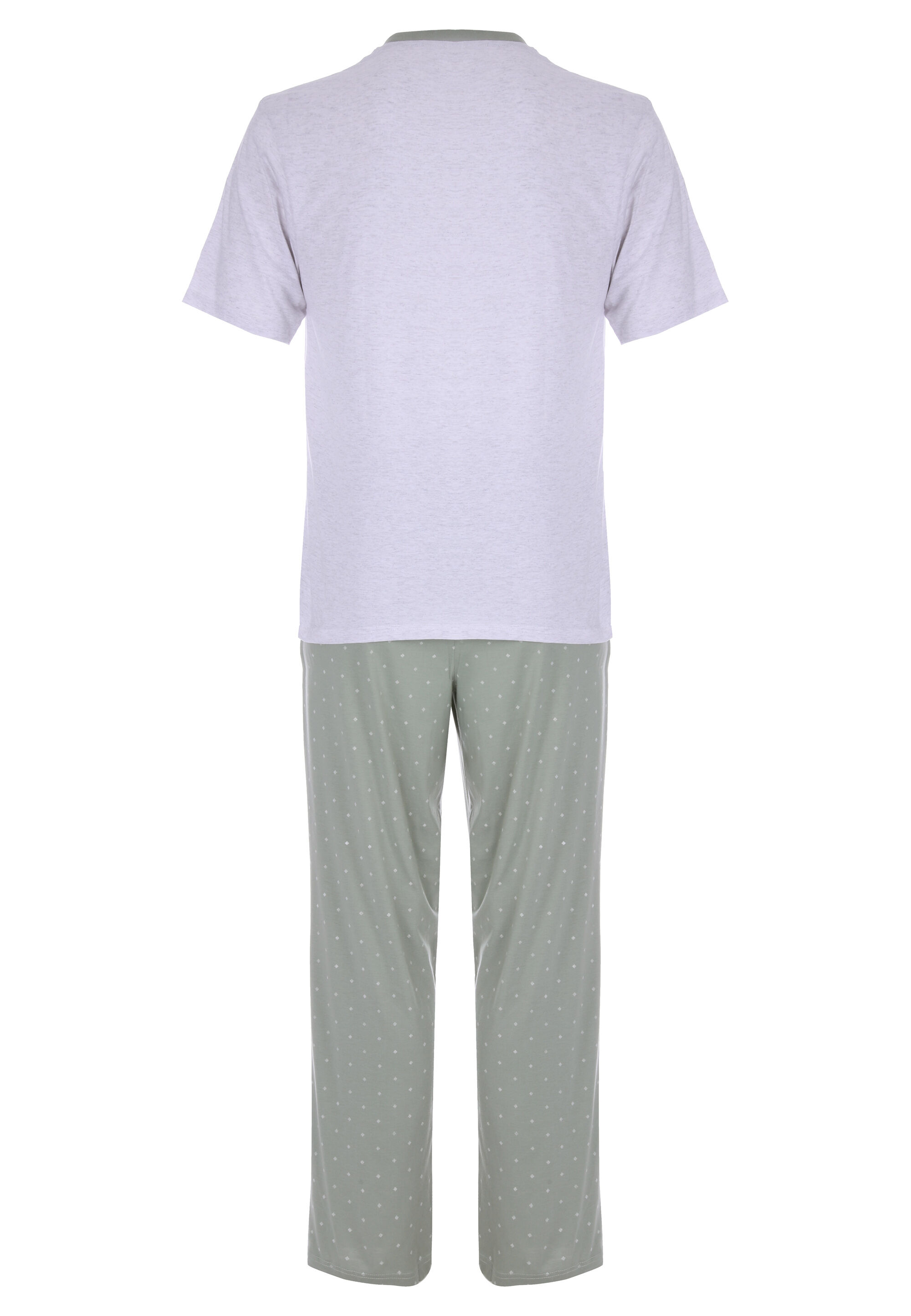 Mens Green Geo Jersey Pyjama