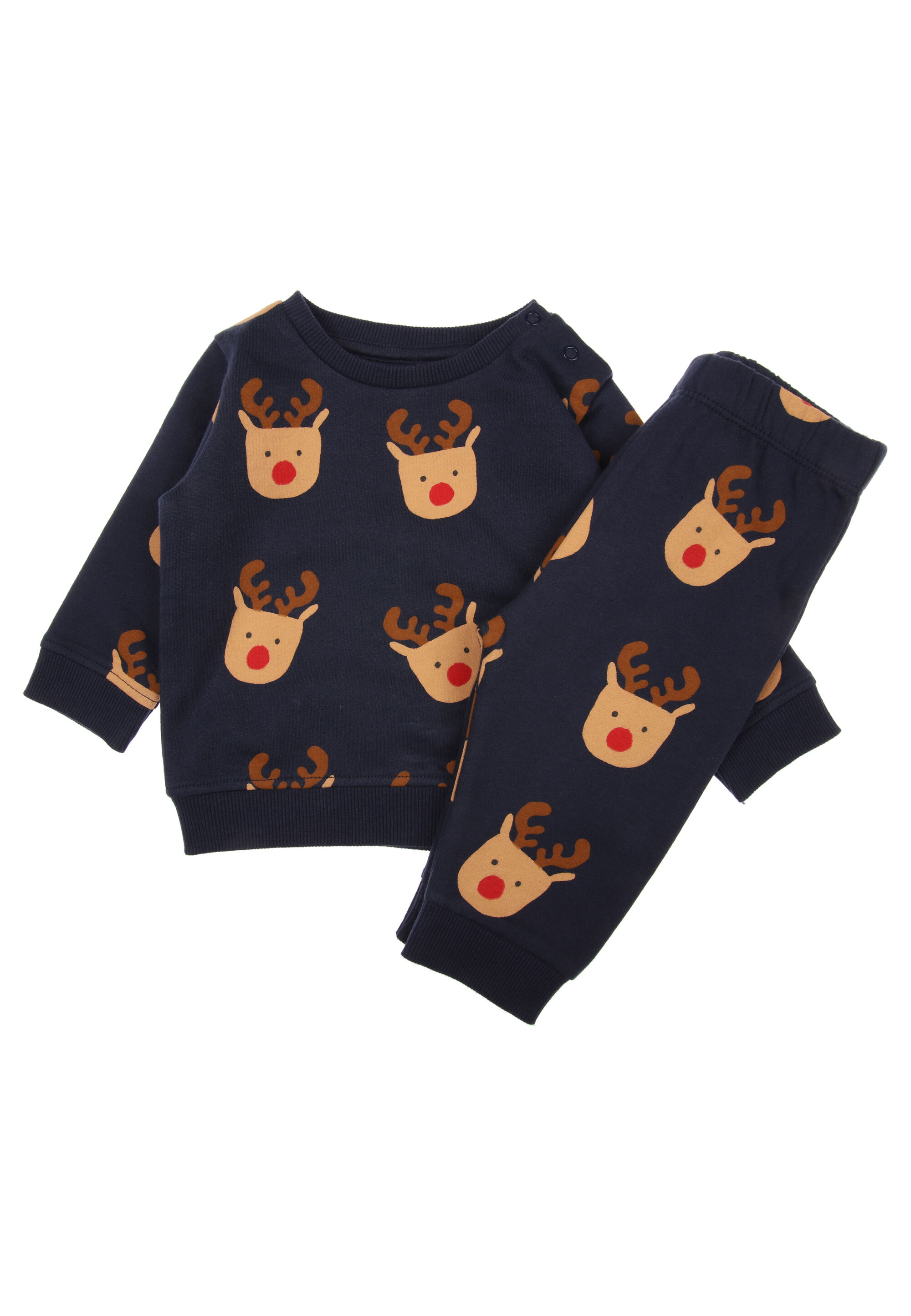 Baby Boy Navy Reindeer Sweatshirt & Joggers Set