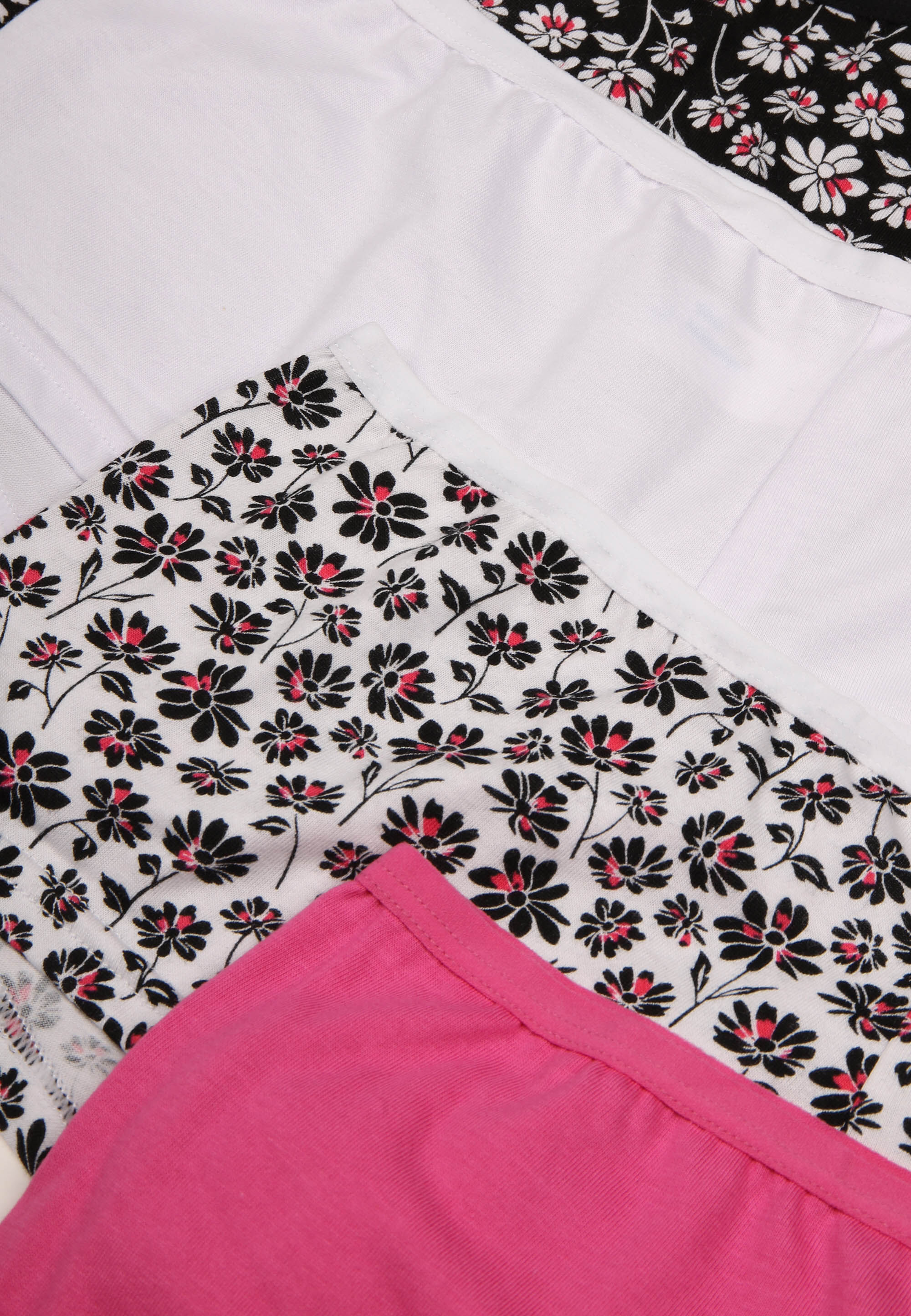 Womens 4pk Hot Pink Floral Shorts Briefs