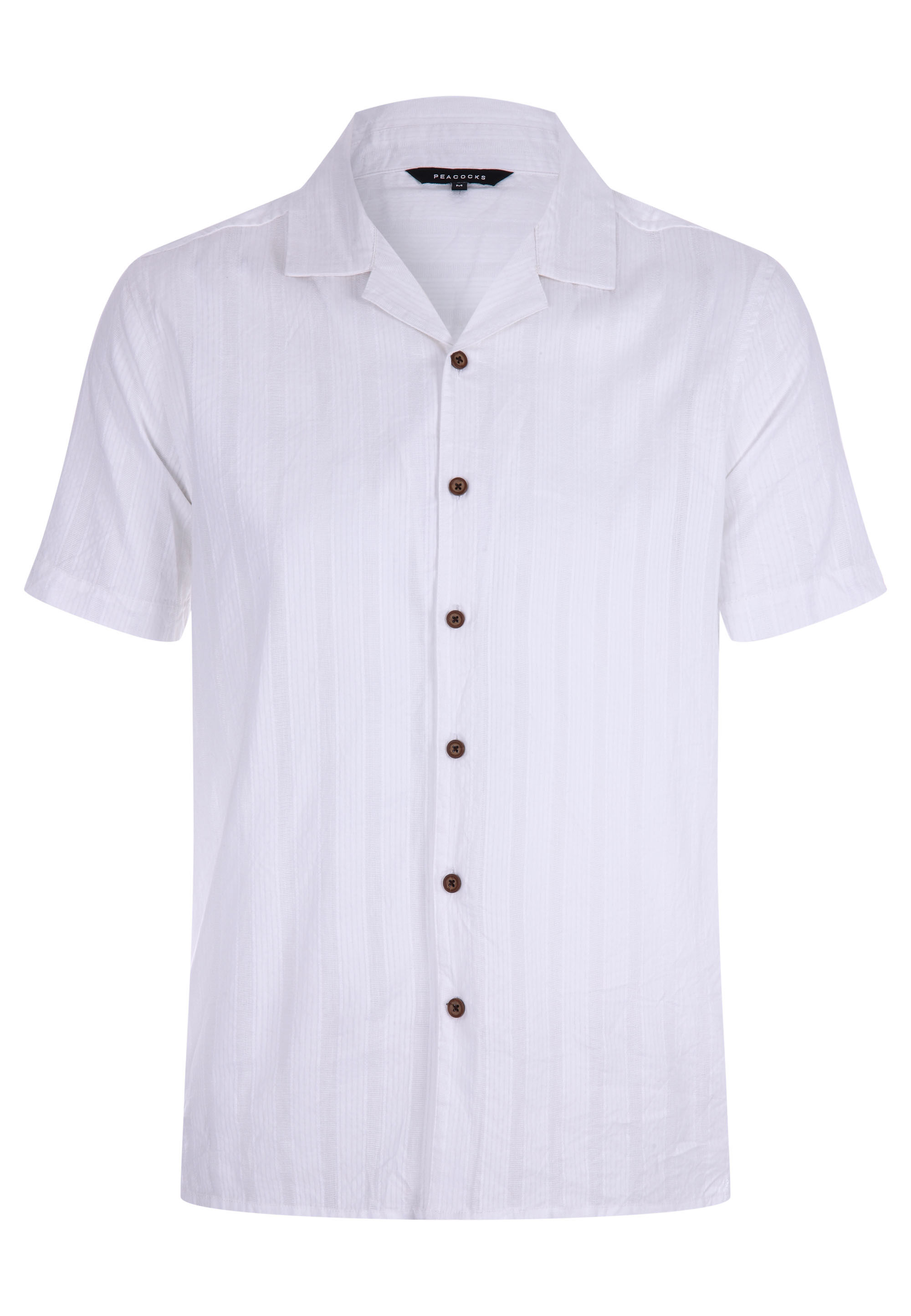 Mens White Textured Stripe Shirt