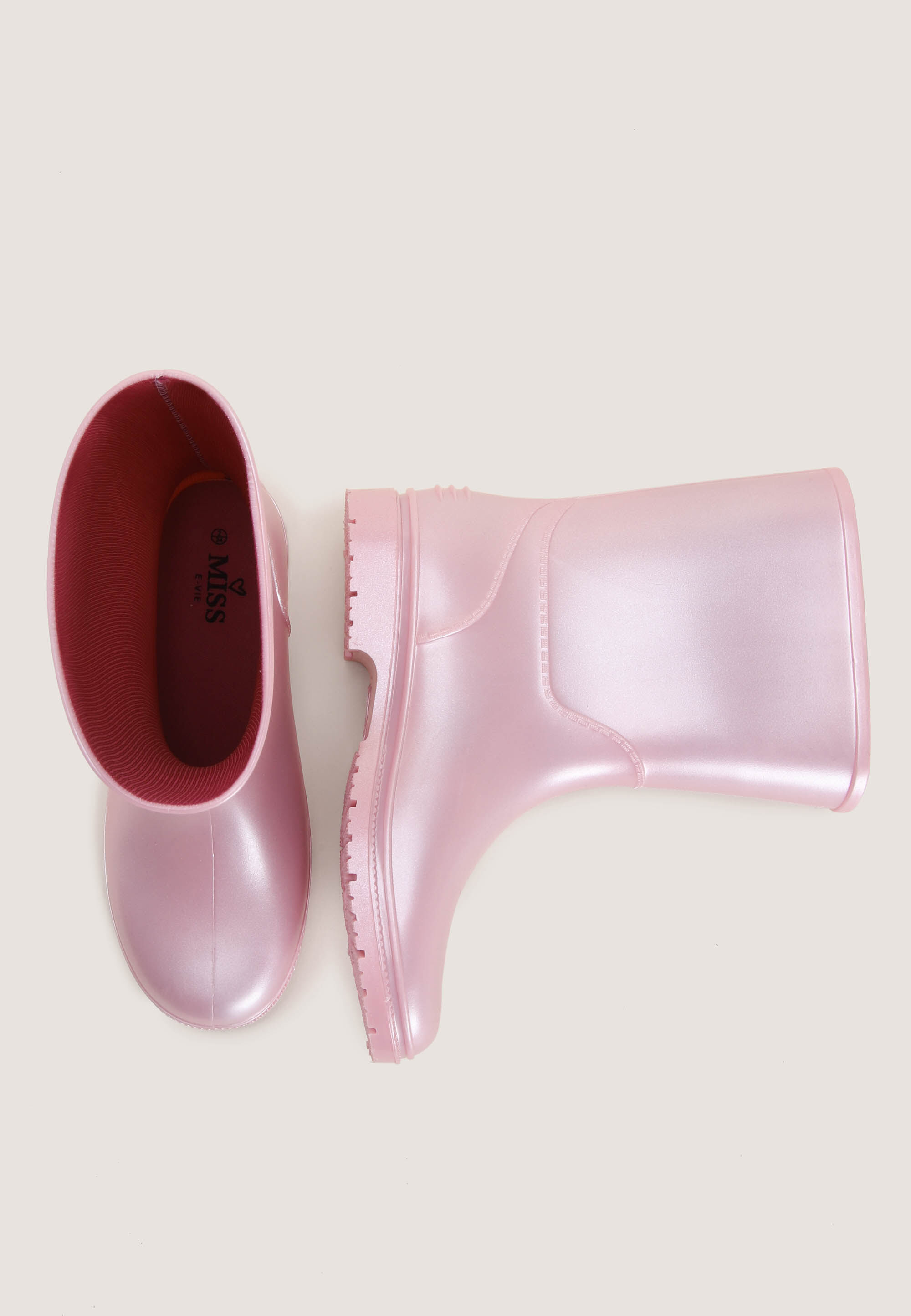 Older Girls Pink Shimmer Wellies