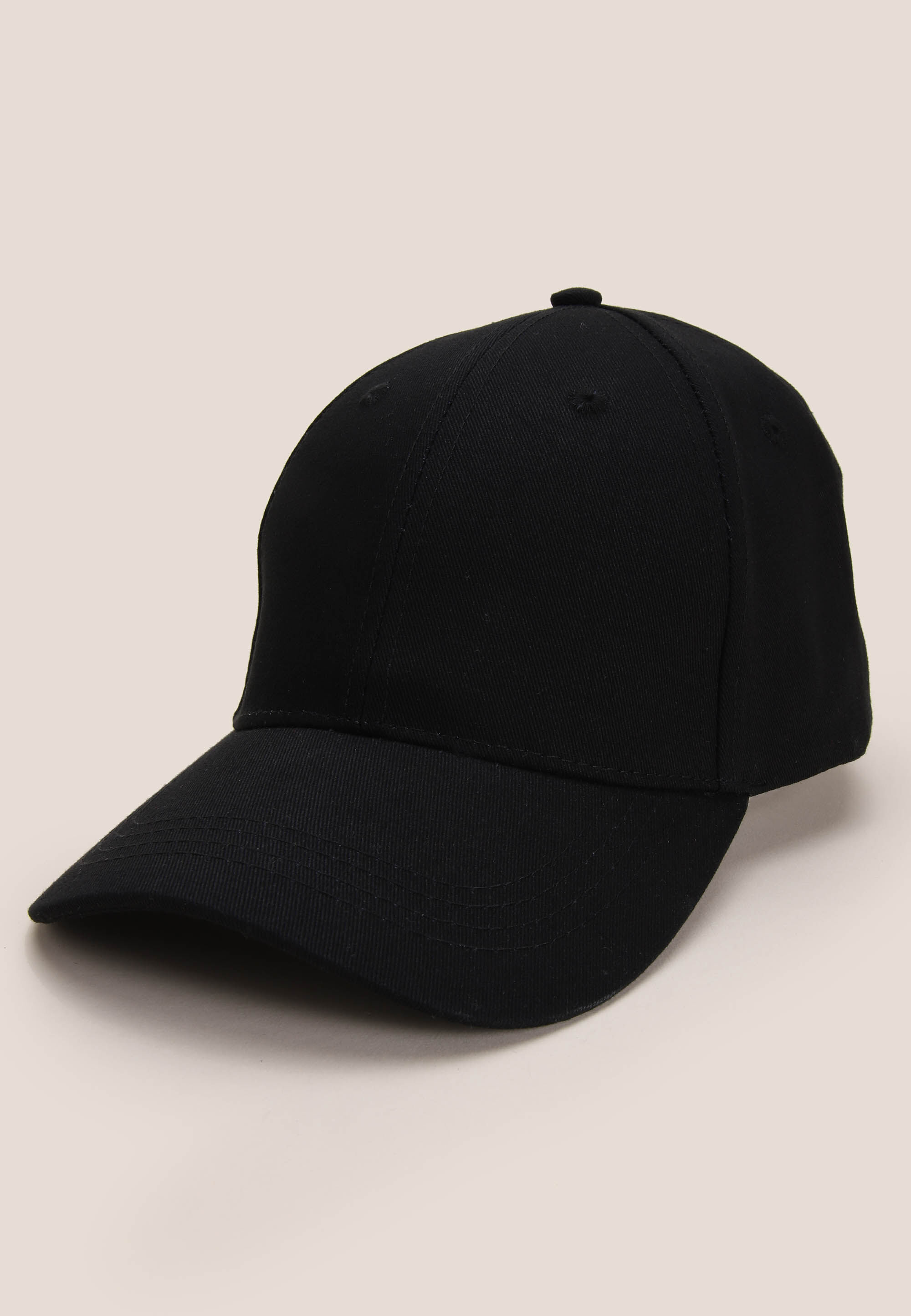 Mens Black Plain Baseball Cap