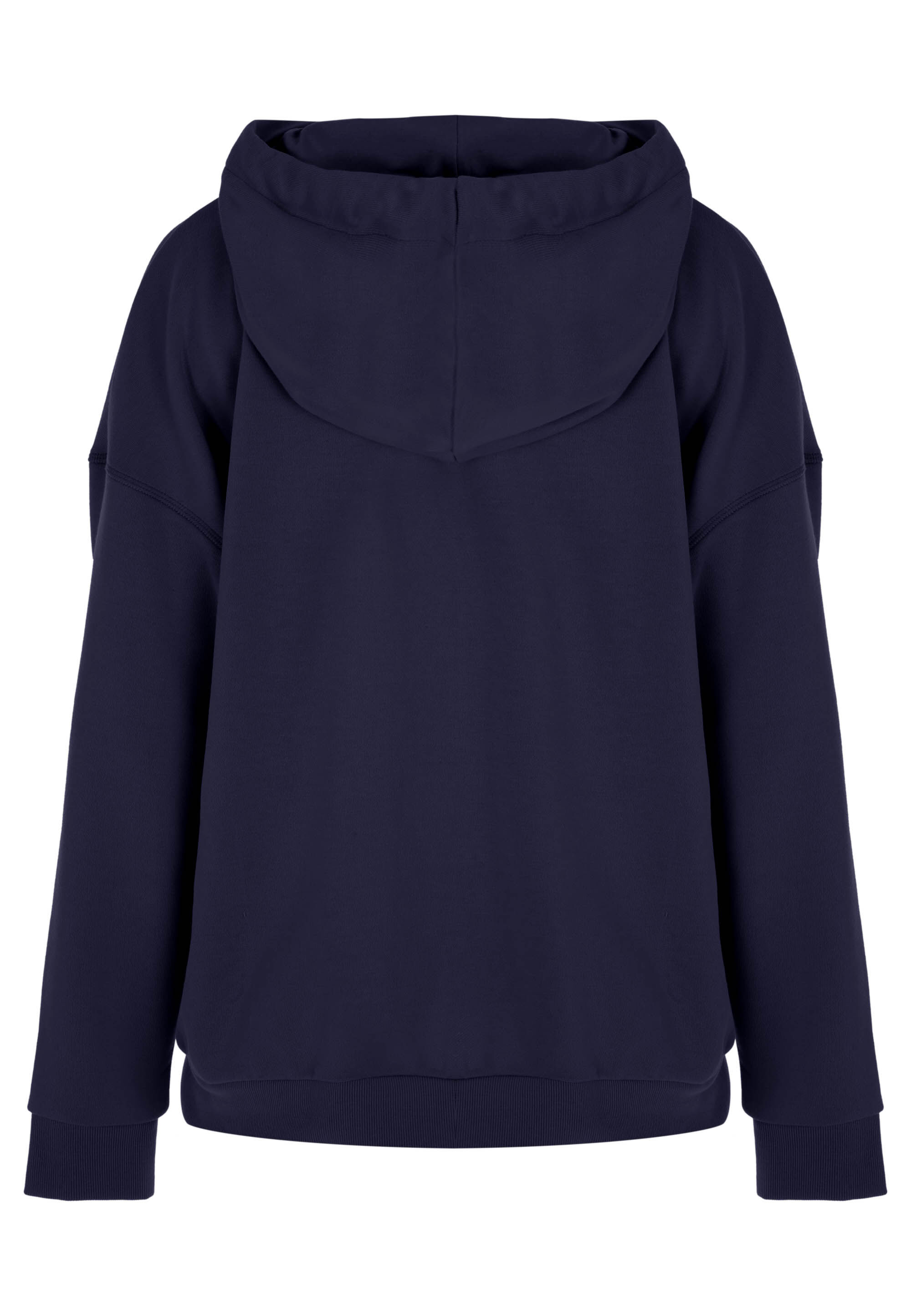 Womens Navy Plain Zip Through Hoodie
